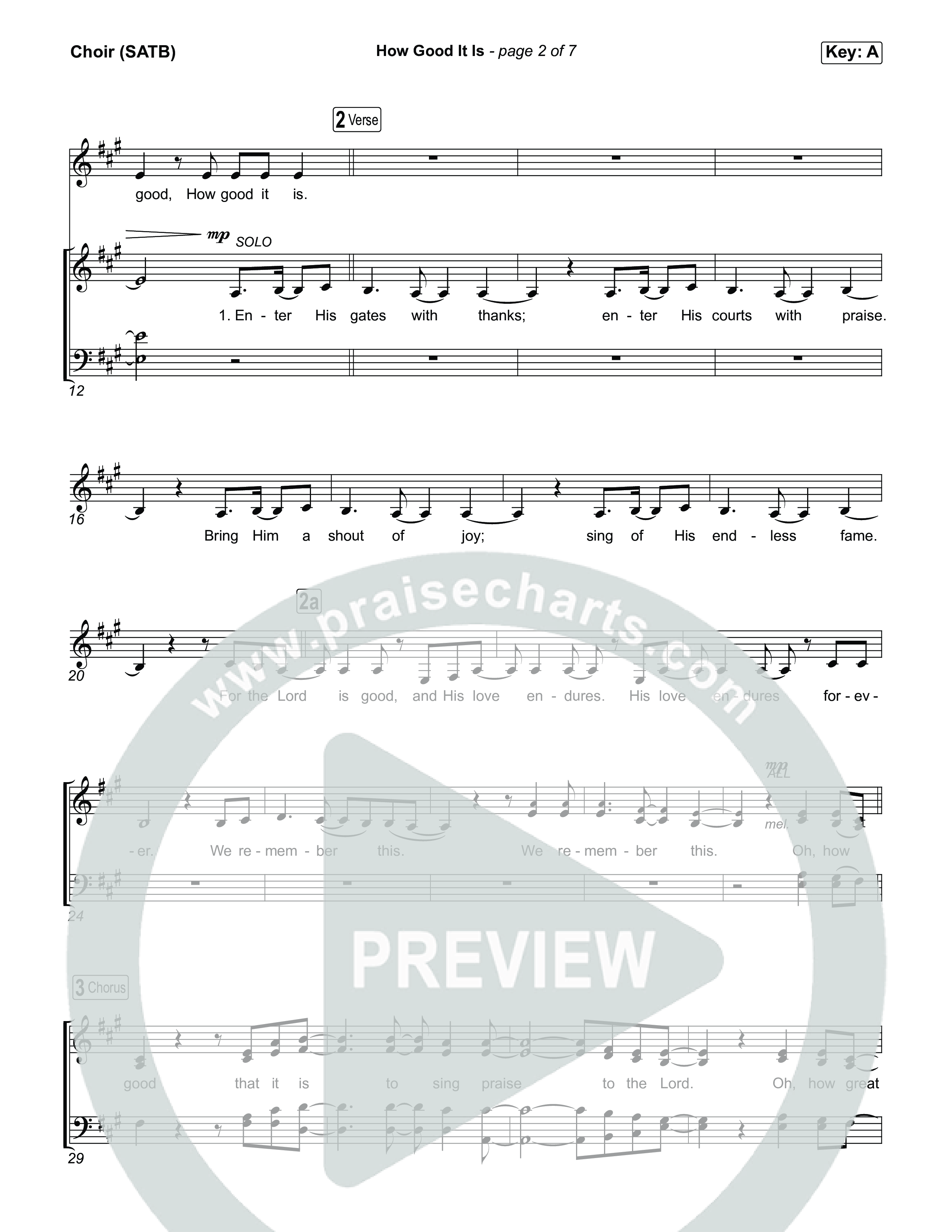 How Good It Is Choir Sheet (SATB) (Chris Tomlin)