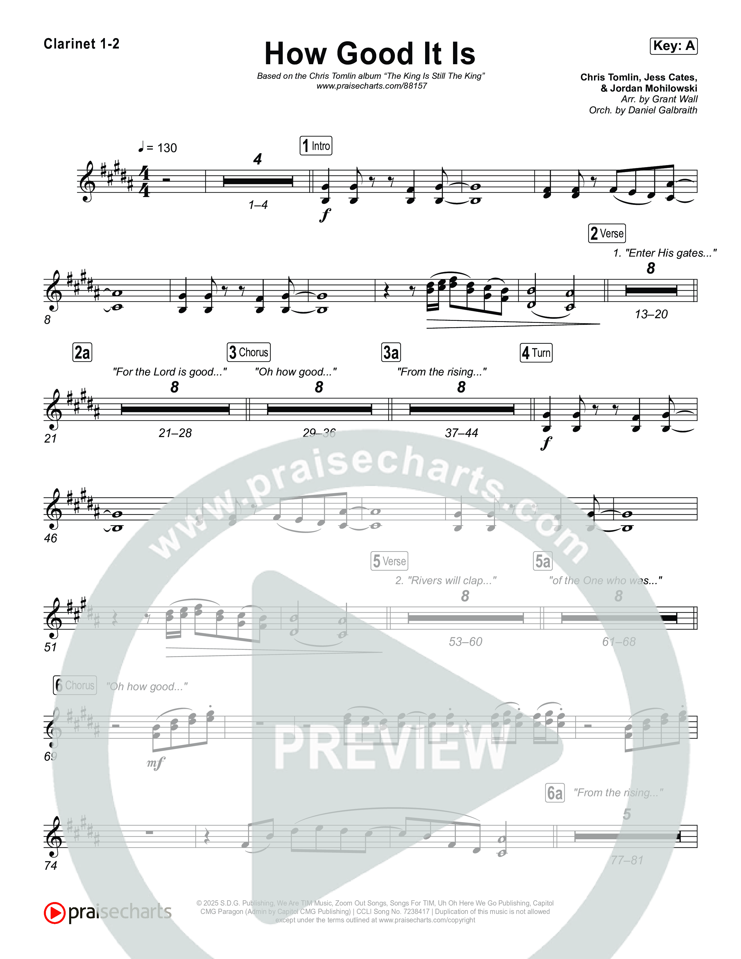 How Good It Is Clarinet 1/2 (Chris Tomlin)