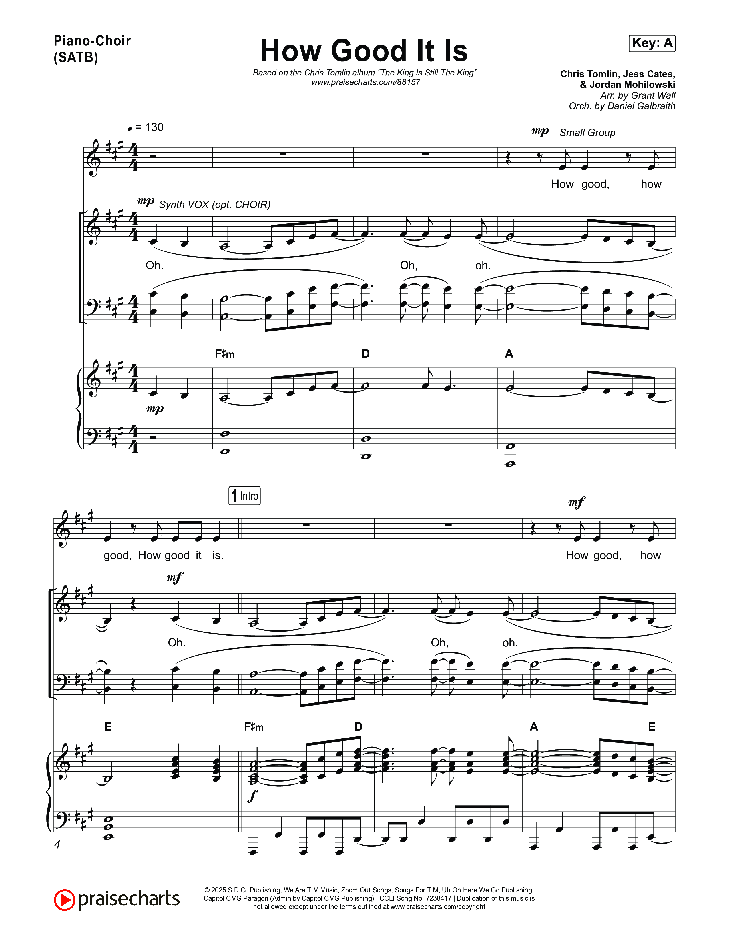 How Good It Is Piano/Vocal Pack (Chris Tomlin)