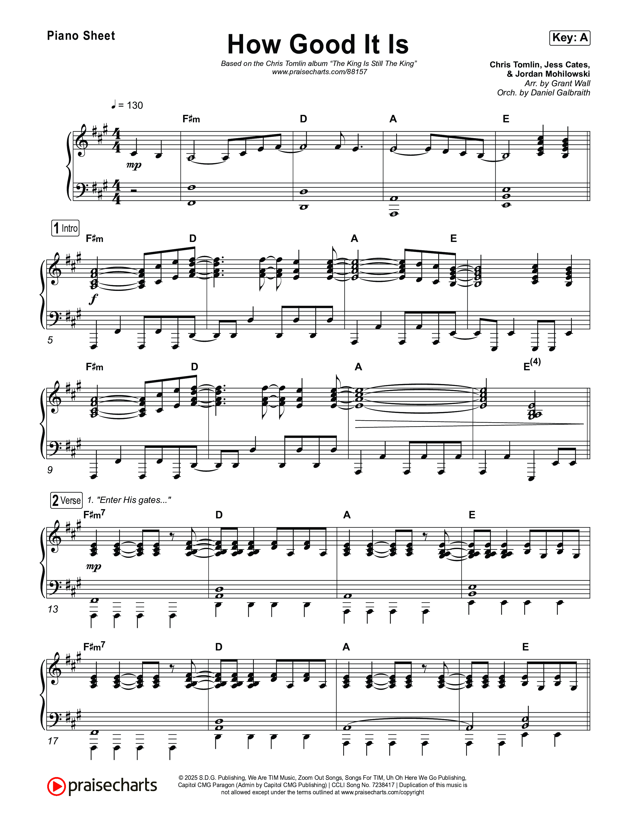 How Good It Is Piano Sheet (Chris Tomlin)