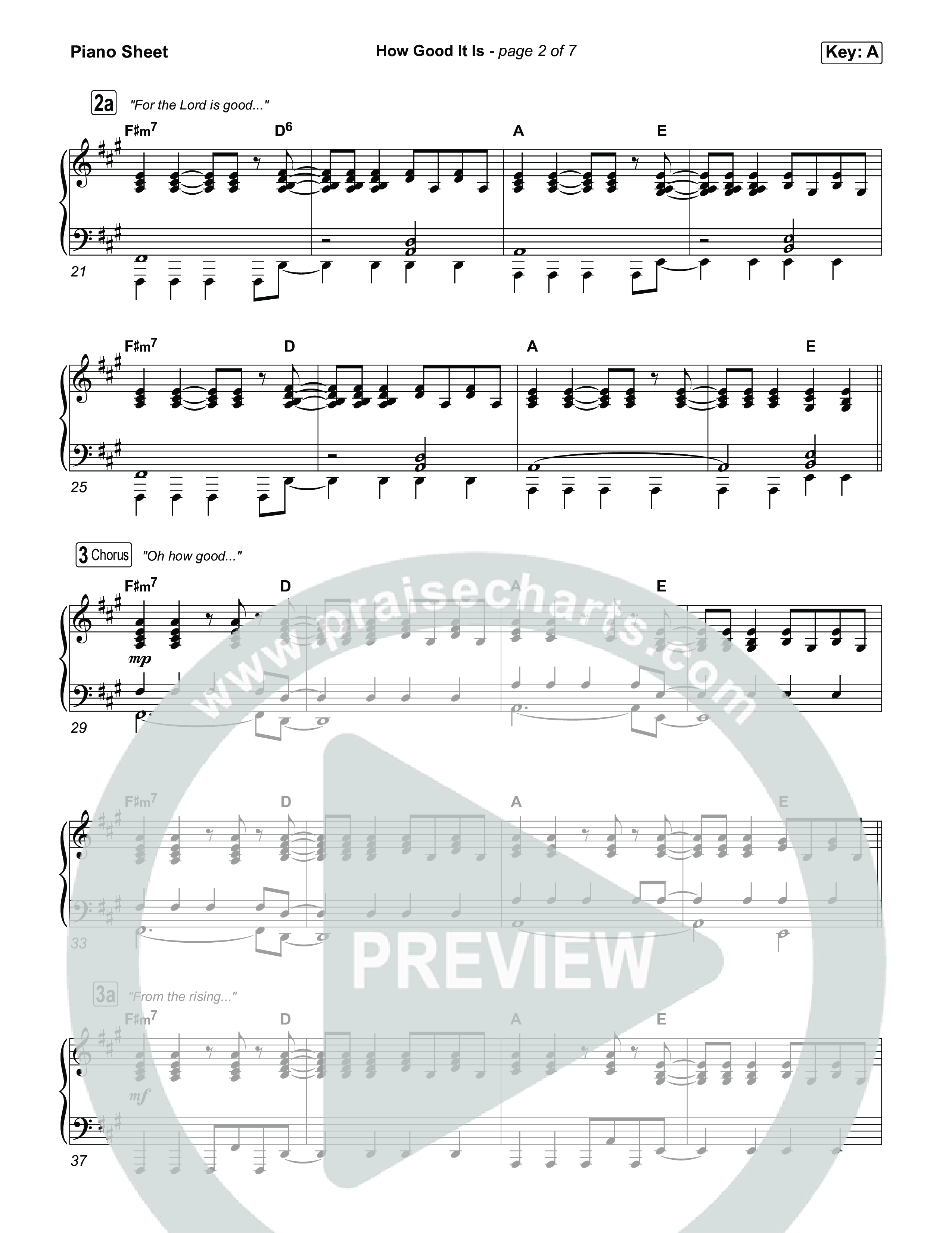 How Good It Is Piano Sheet (Chris Tomlin)