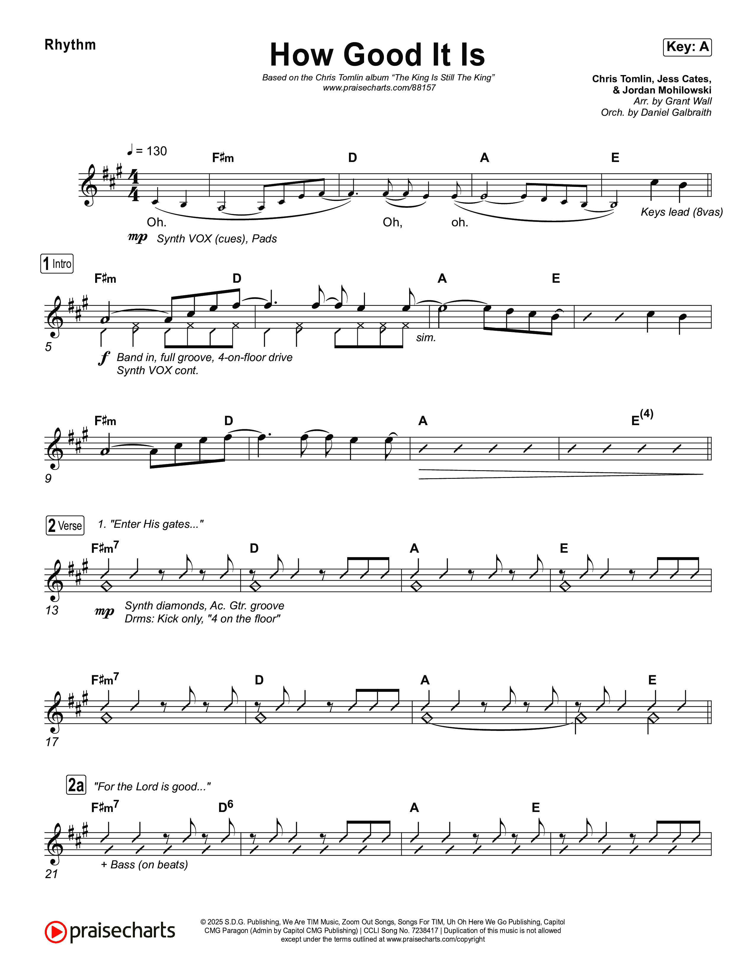 How Good It Is Rhythm Chart (Chris Tomlin)