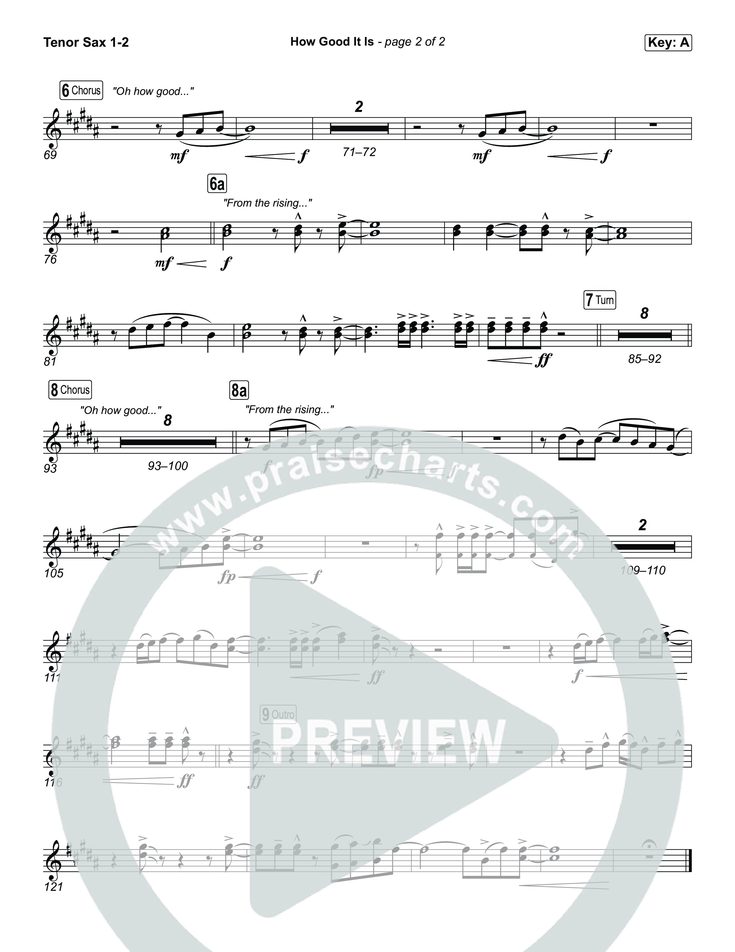 How Good It Is Tenor Sax 1,2 (Chris Tomlin)