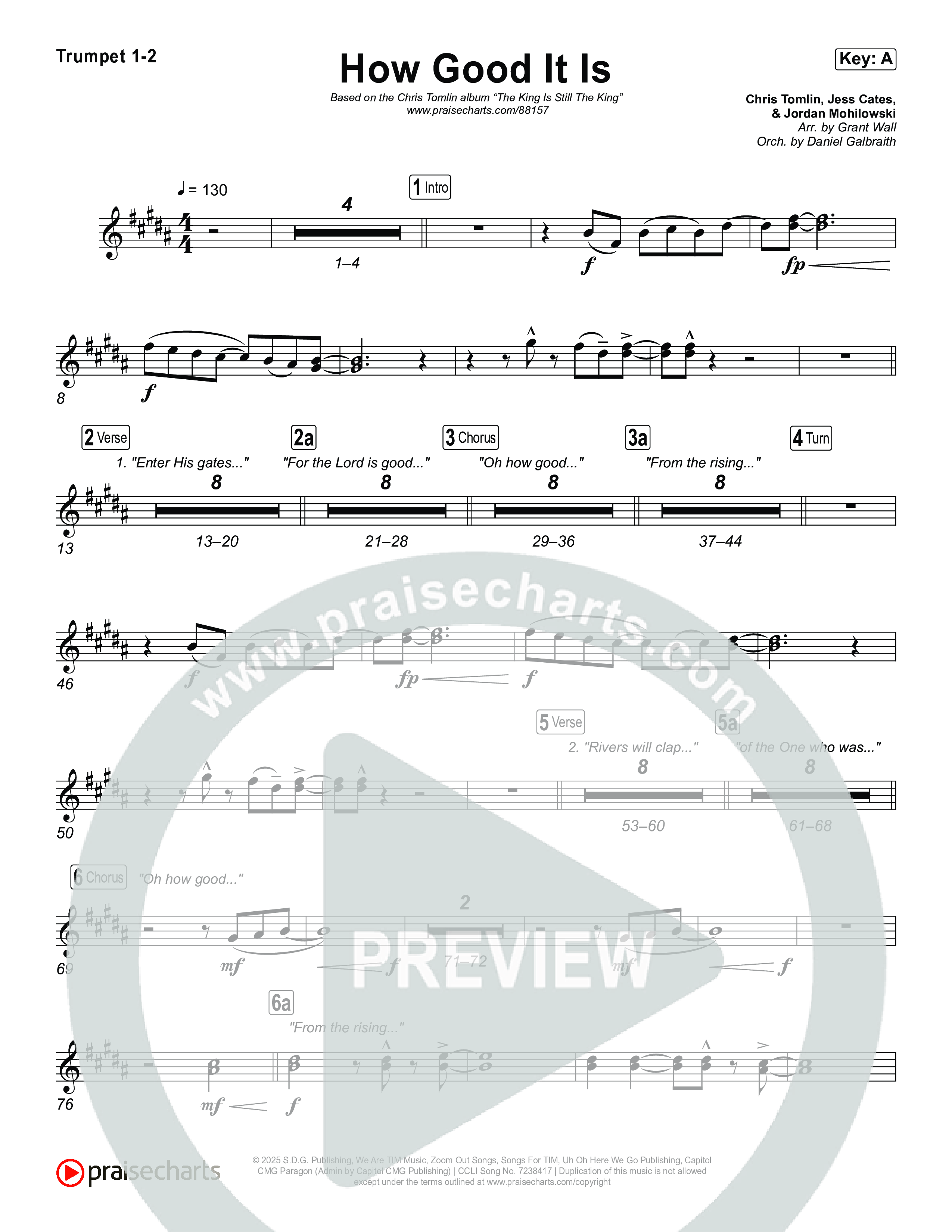 How Good It Is Trumpet 1,2 (Chris Tomlin)