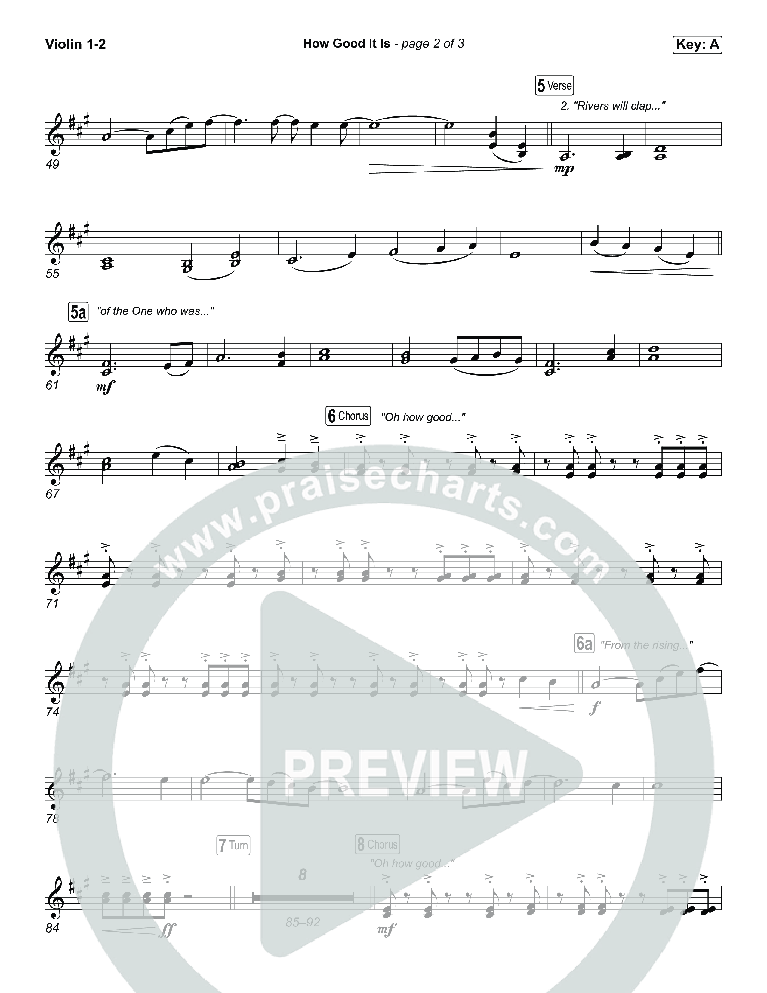 How Good It Is Violin 1,2 (Chris Tomlin)