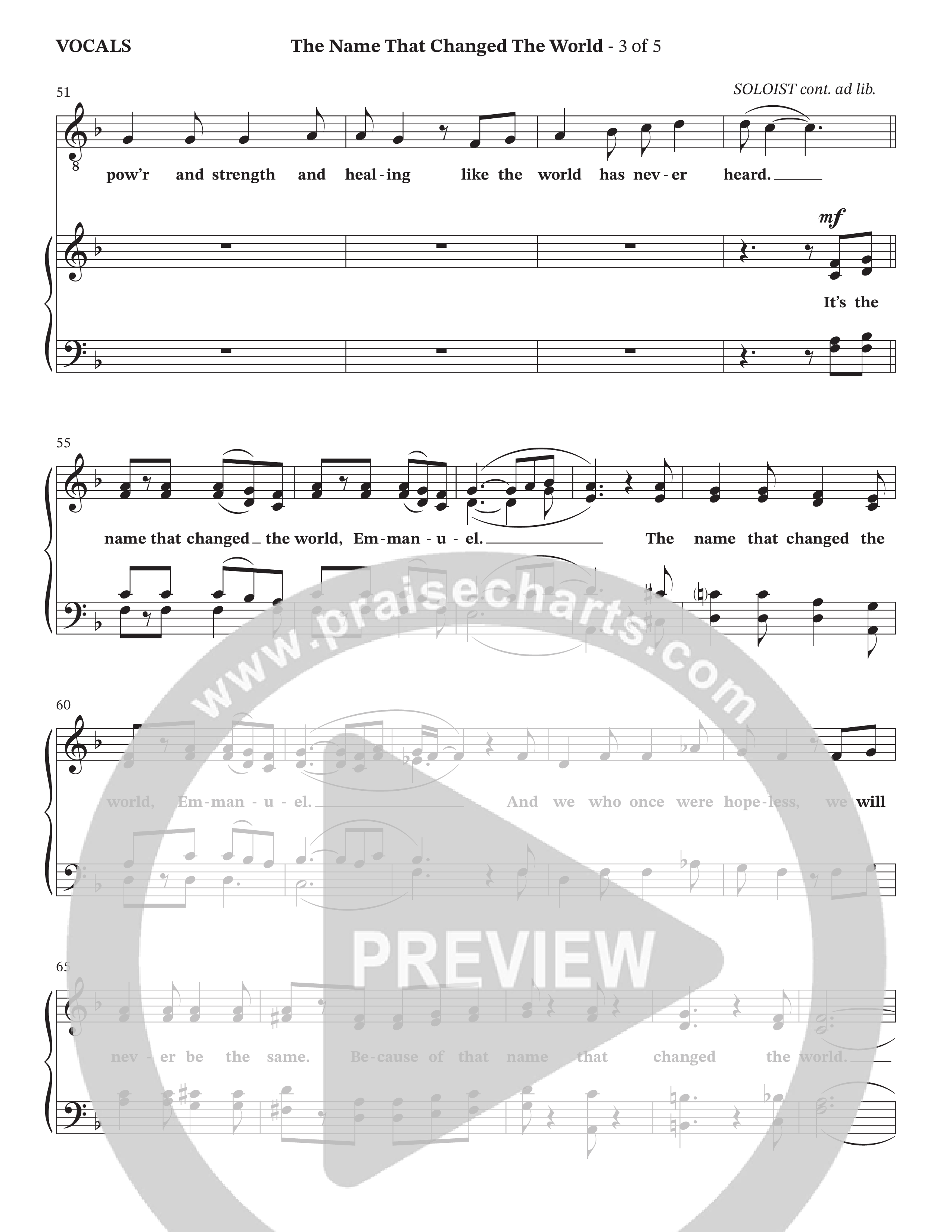 The Name That Changed The World (Choral Anthem SATB) Choir Sheet (Hillcrest Nashville / Arr. Wayne Haun)
