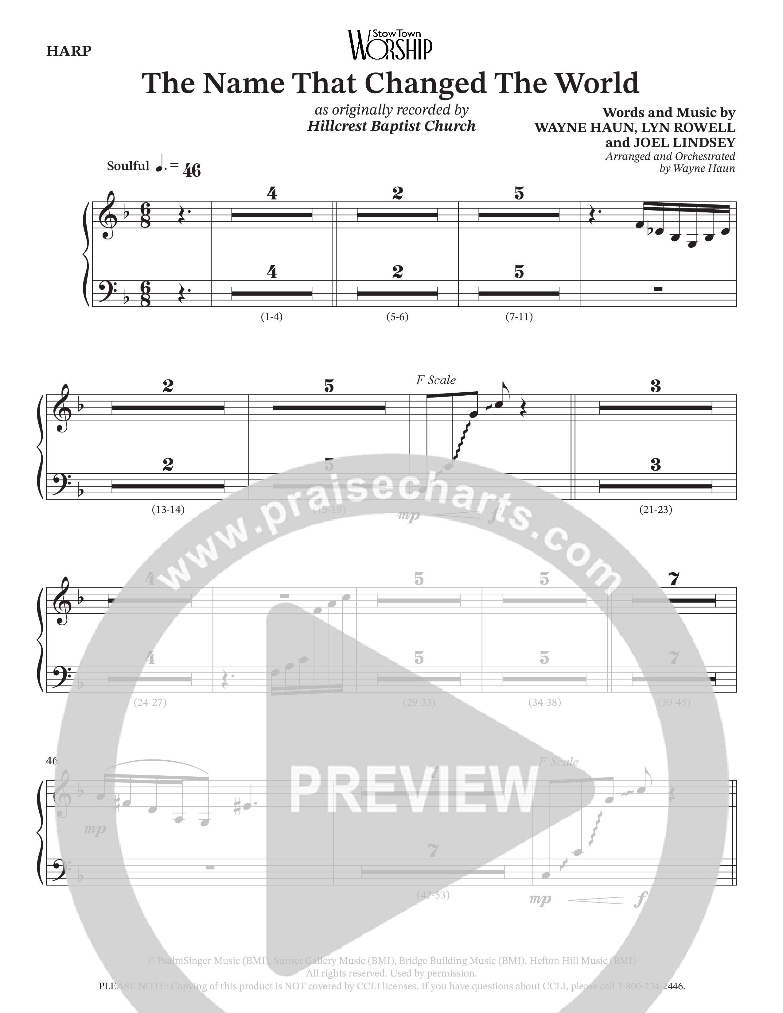 The Name That Changed The World (Choral Anthem SATB) Harp (Hillcrest Nashville / Arr. Wayne Haun)