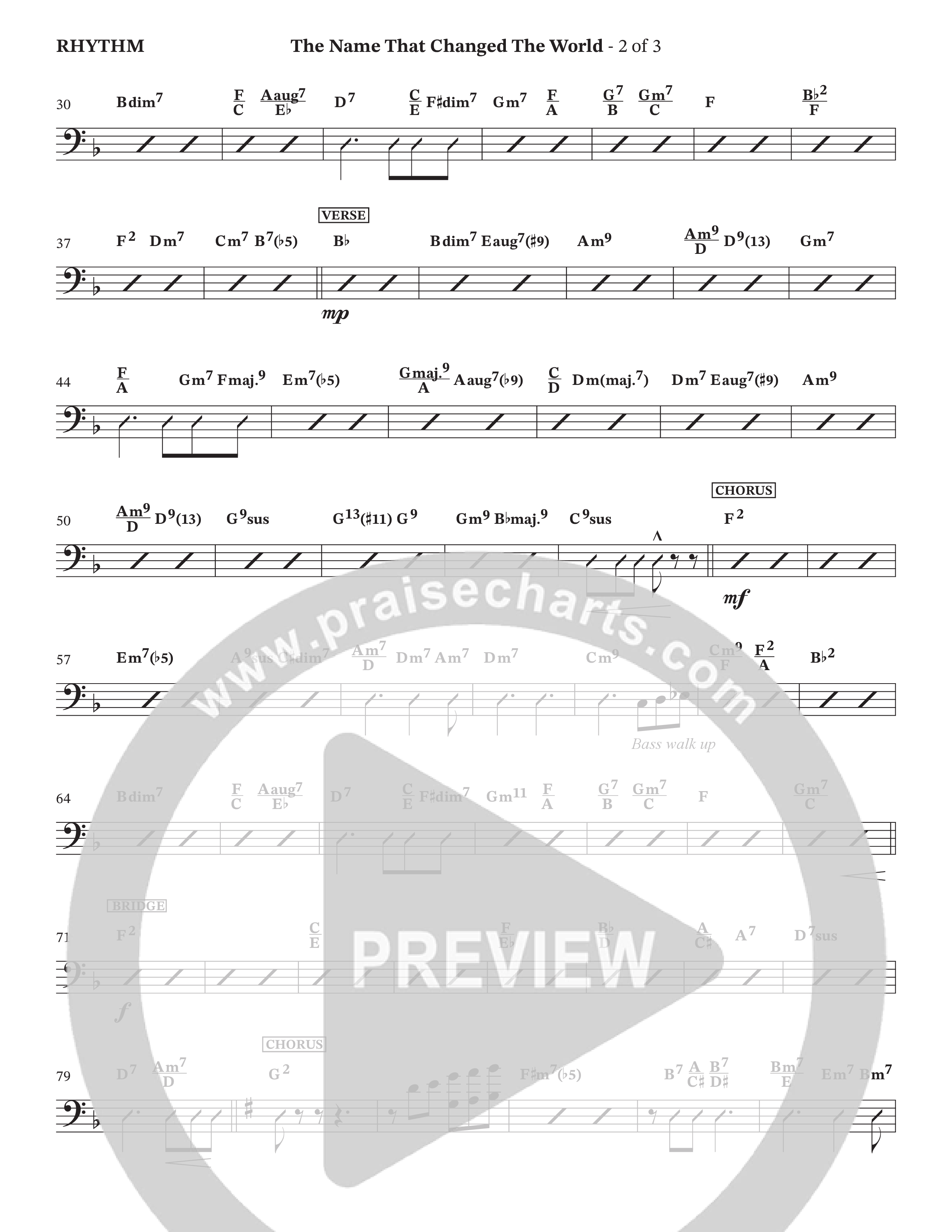 The Name That Changed The World (Choral Anthem SATB) Rhythm Chart (Hillcrest Nashville / Arr. Wayne Haun)