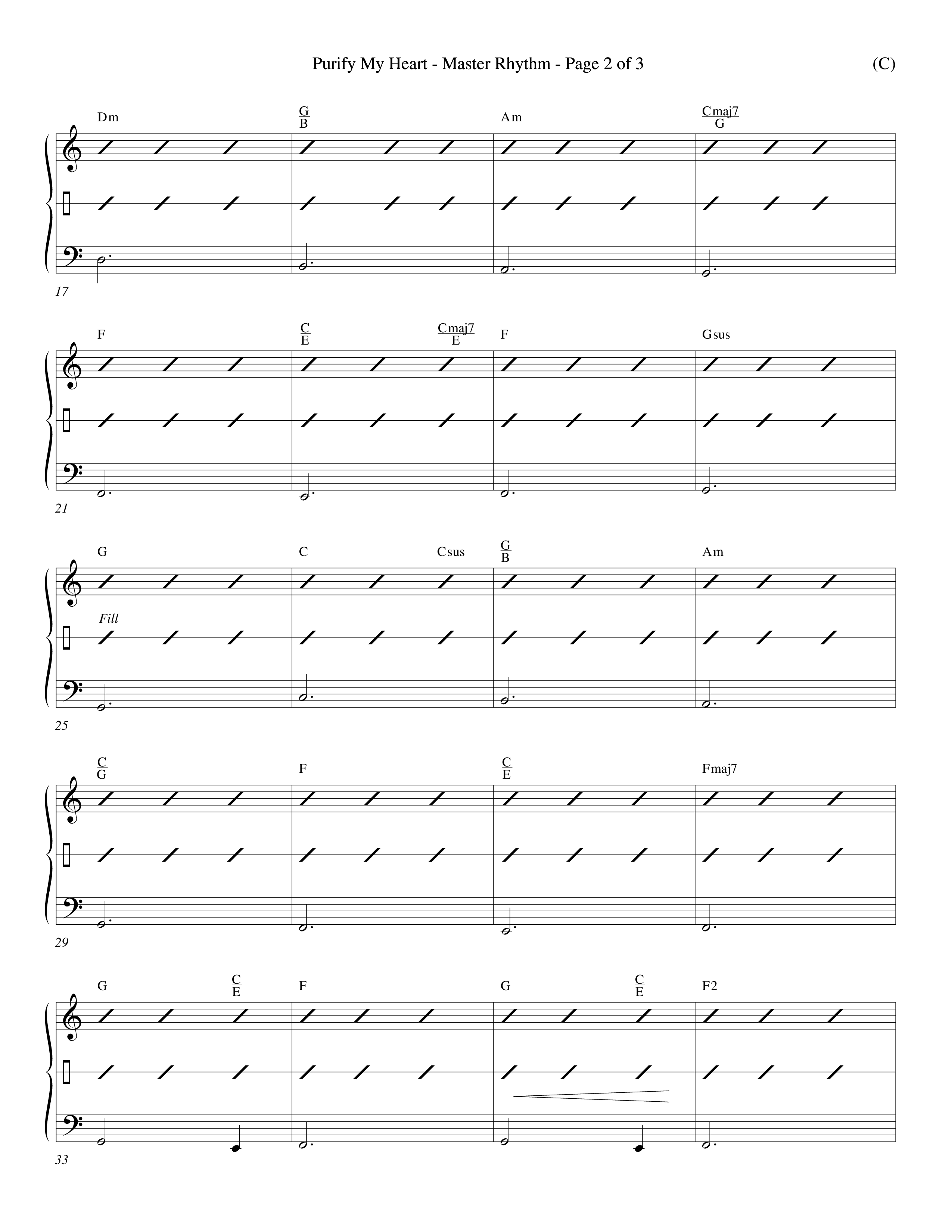 Purify My Heart (Choral Anthem SATB) Rhythm Chart (Word Music Choral / Orch. David Winkler)
