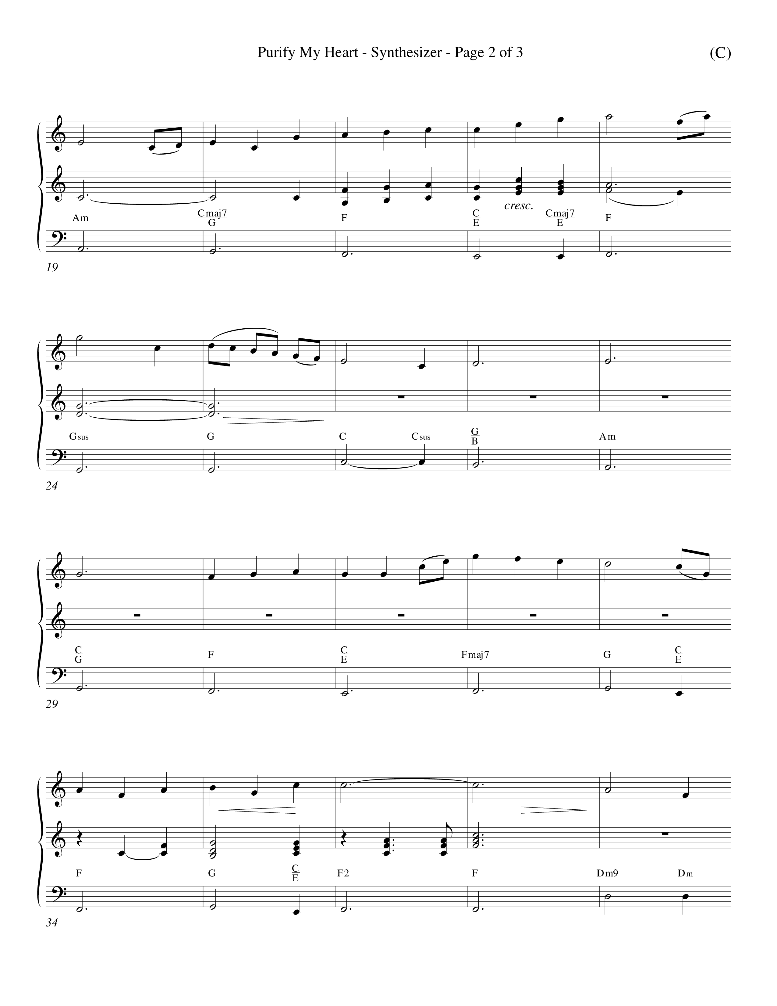 Purify My Heart (Choral Anthem SATB) Synth (Word Music Choral / Orch. David Winkler)