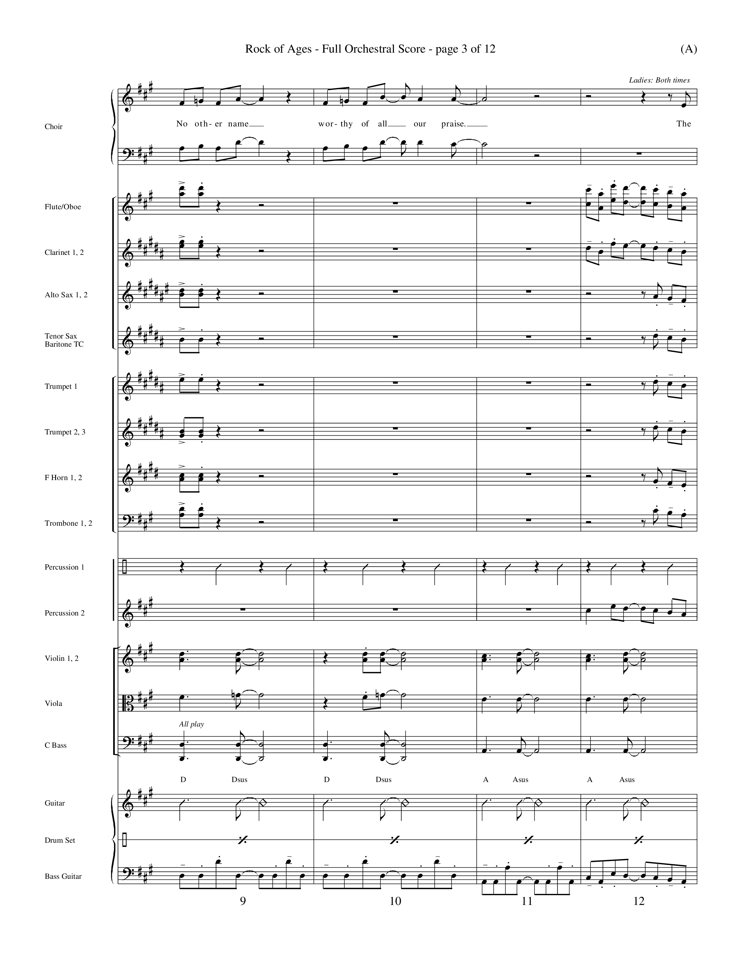 Rock Of Ages (Choral Anthem SATB) Orchestration (Word Music Choral / Orch. Keith Christopher)