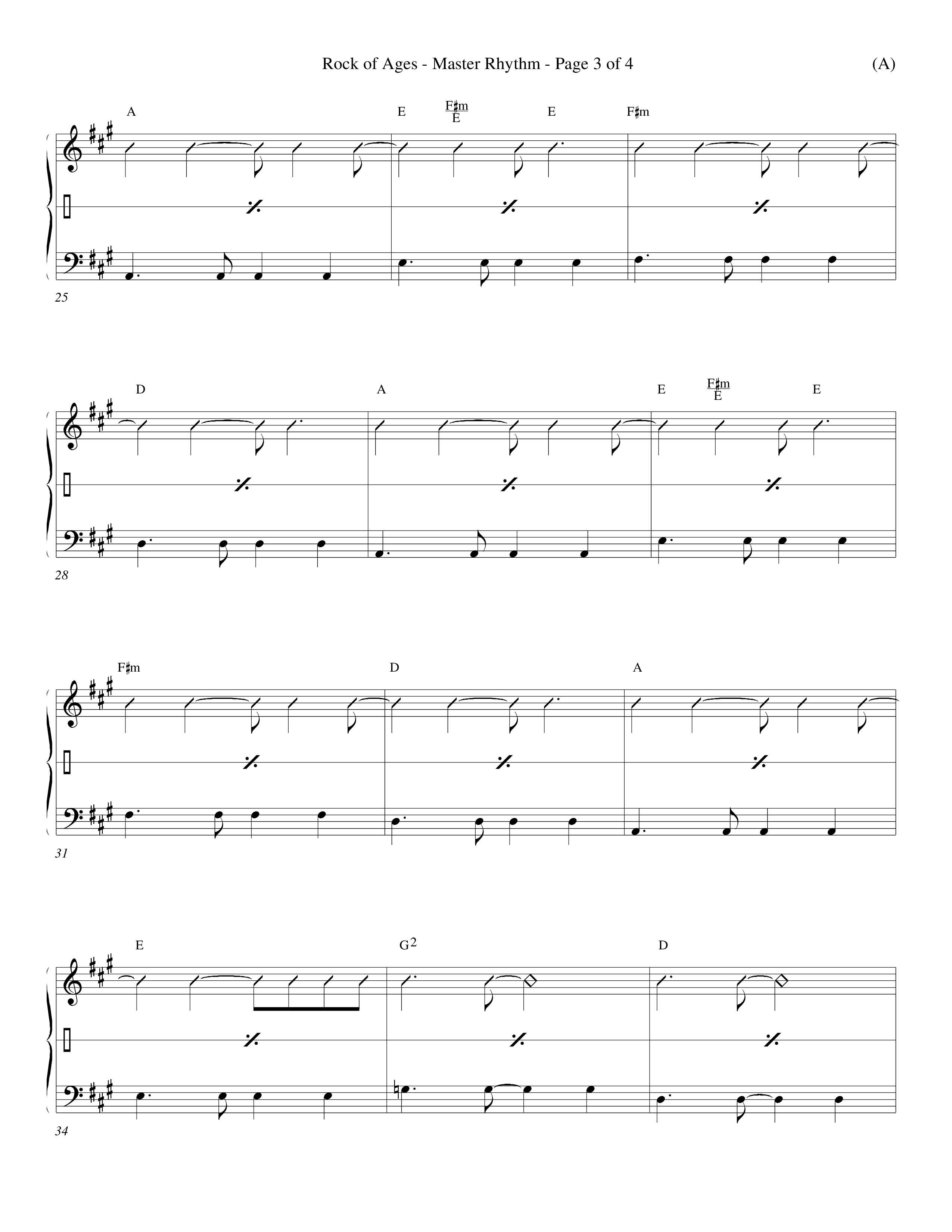 Rock Of Ages (Choral Anthem SATB) Rhythm Chart (Word Music Choral / Orch. Keith Christopher)