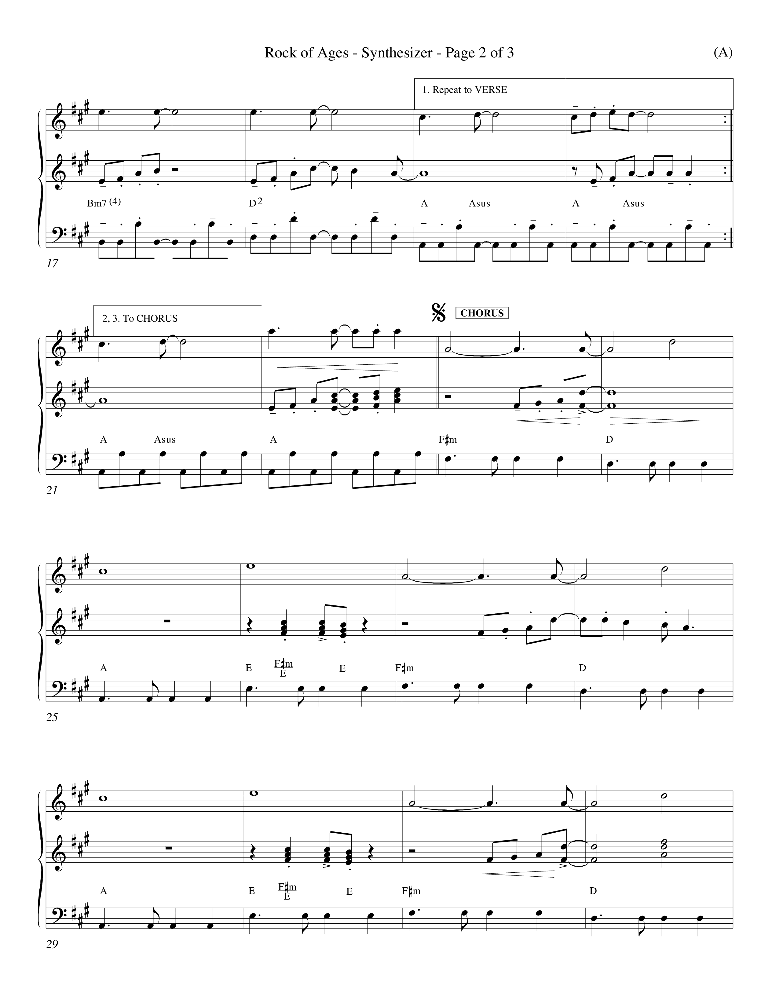 Rock Of Ages (Choral Anthem SATB) Synth (Word Music Choral / Orch. Keith Christopher)