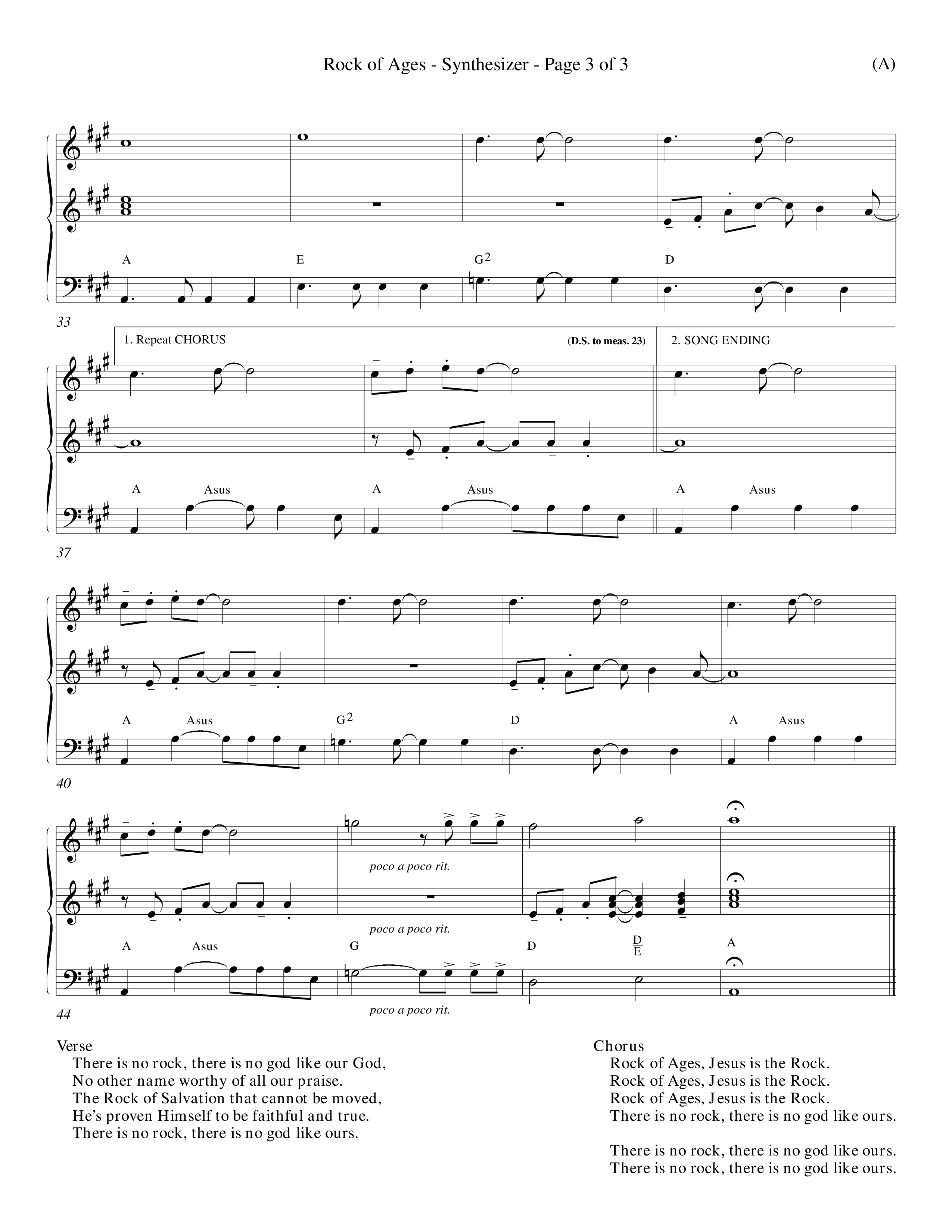 Rock Of Ages (Choral Anthem SATB) Synth (Word Music Choral / Orch. Keith Christopher)