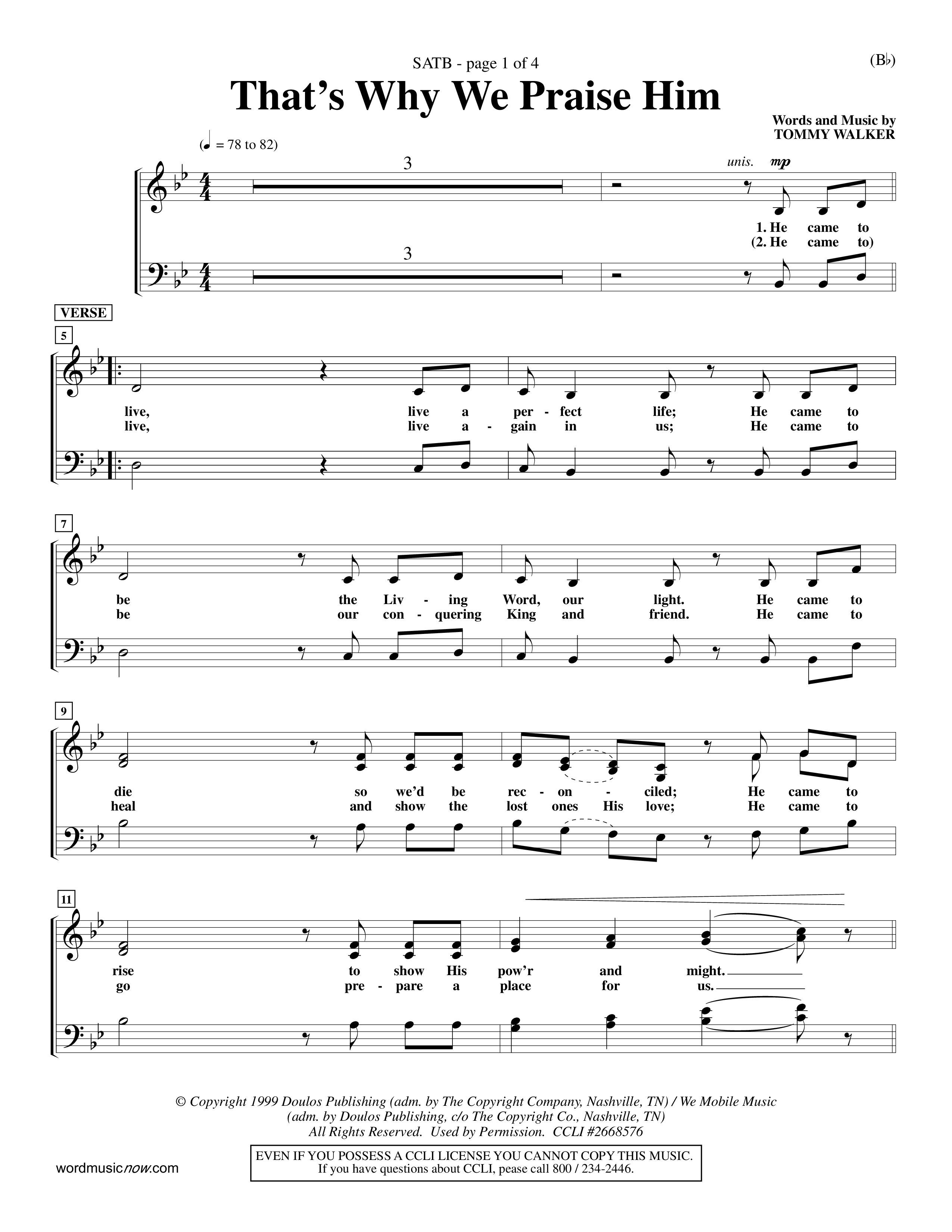 That's Why We Praise Him (Choral Anthem SATB) Choir Sheet (SATB) (Word Music Choral / Orch. Ed Hogan)