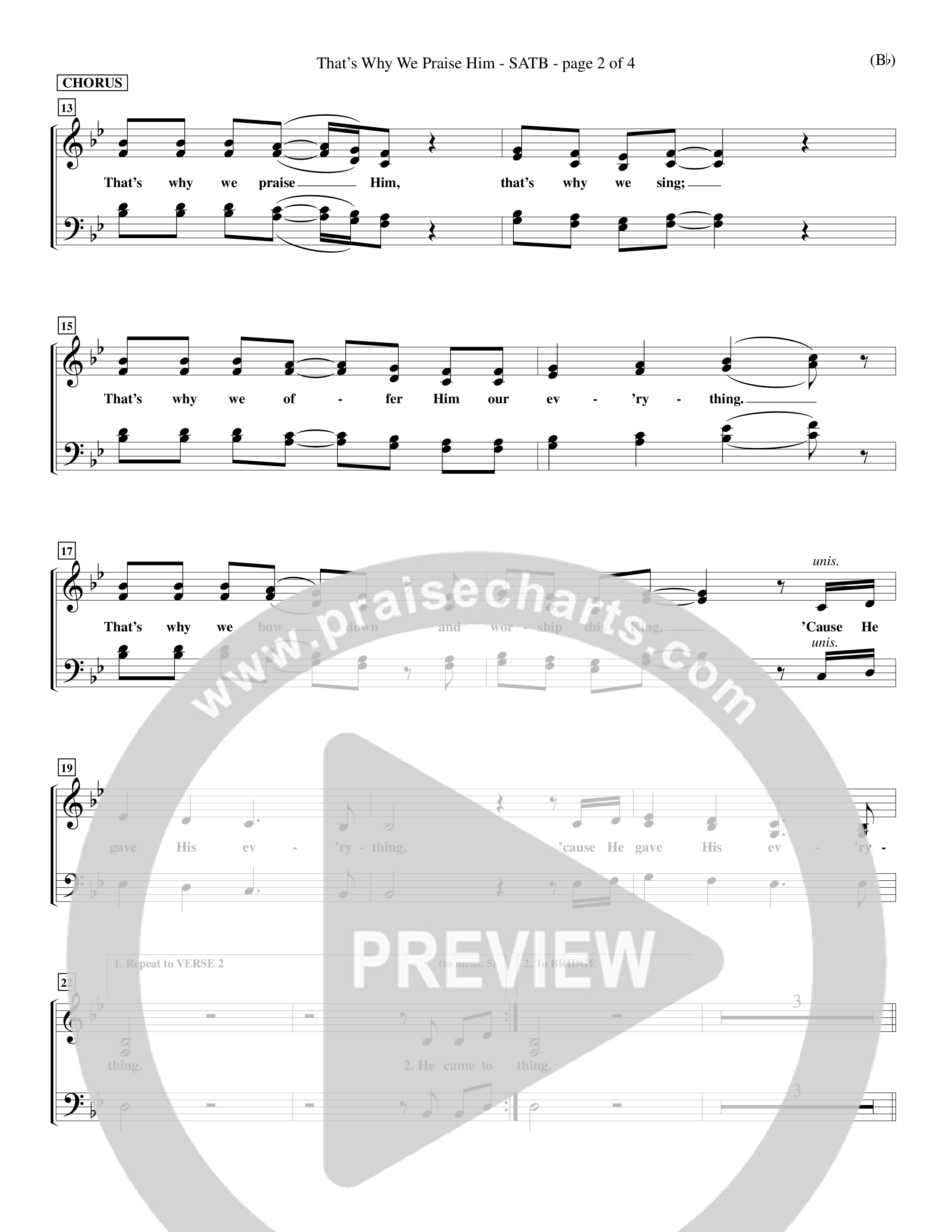 That's Why We Praise Him (Choral Anthem SATB) Choir Sheet (SATB) (Word Music Choral / Orch. Ed Hogan)