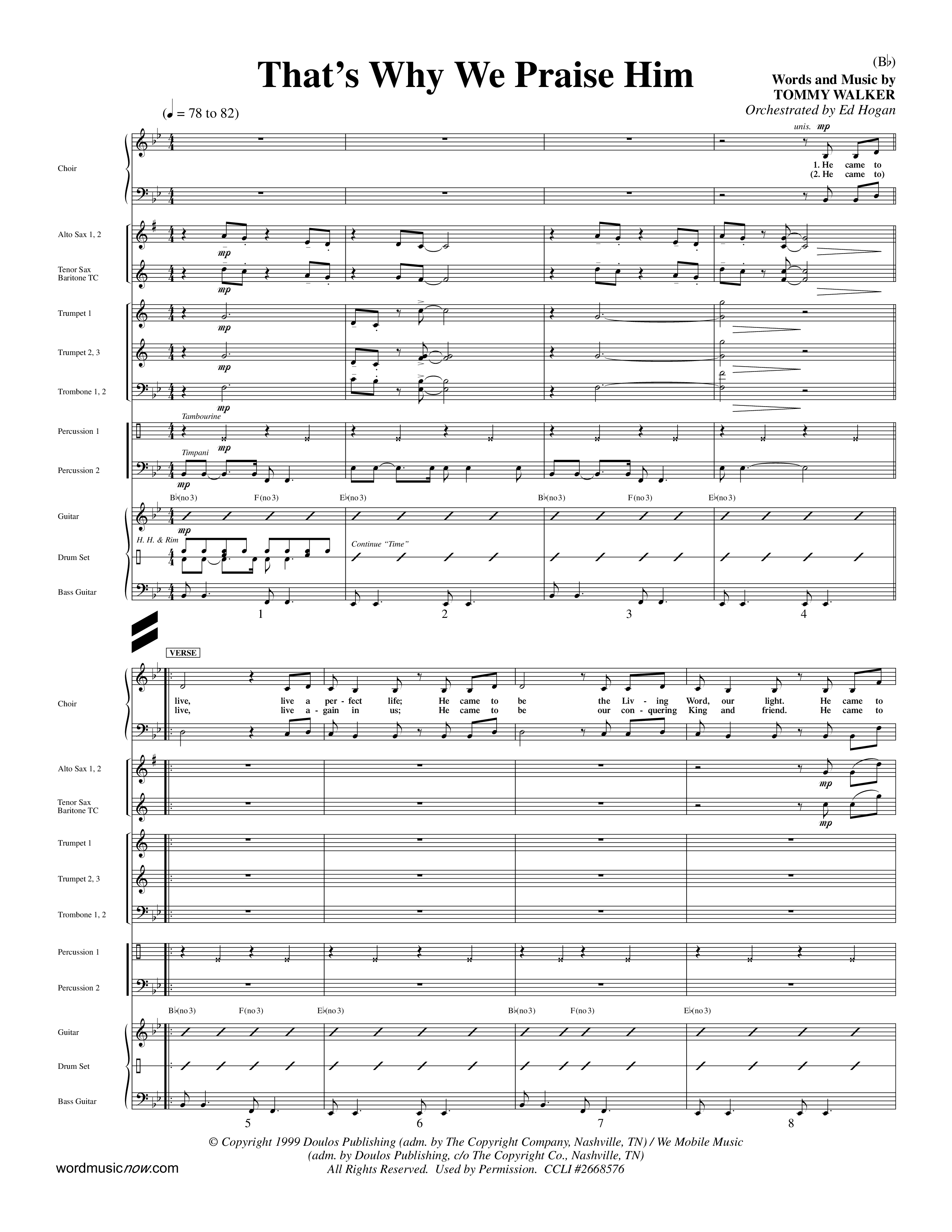 That's Why We Praise Him (Choral Anthem SATB) PraiseBand (incl. Brass) (Word Music Choral / Orch. Ed Hogan)