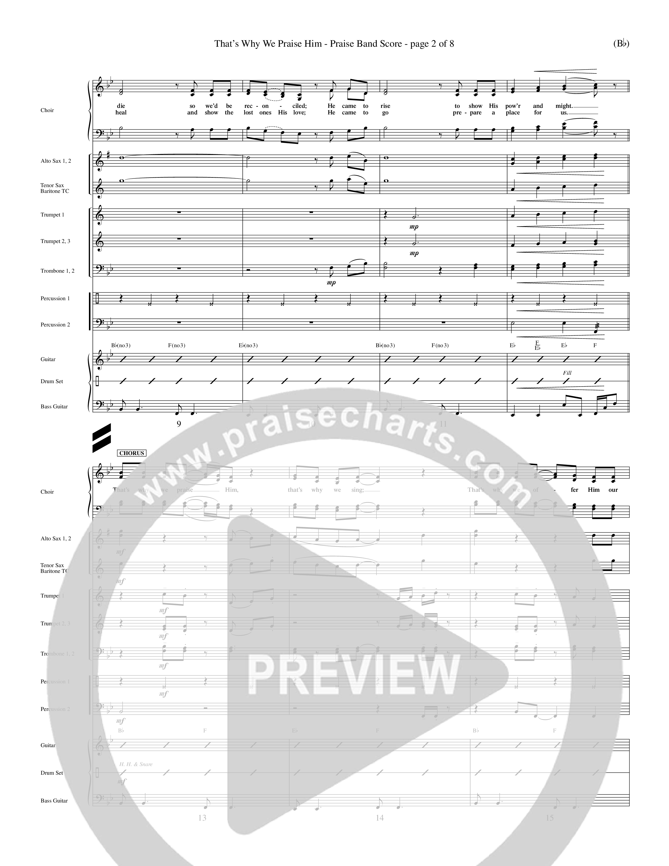 That's Why We Praise Him (Choral Anthem SATB) PraiseBand (incl. Brass) (Word Music Choral / Orch. Ed Hogan)
