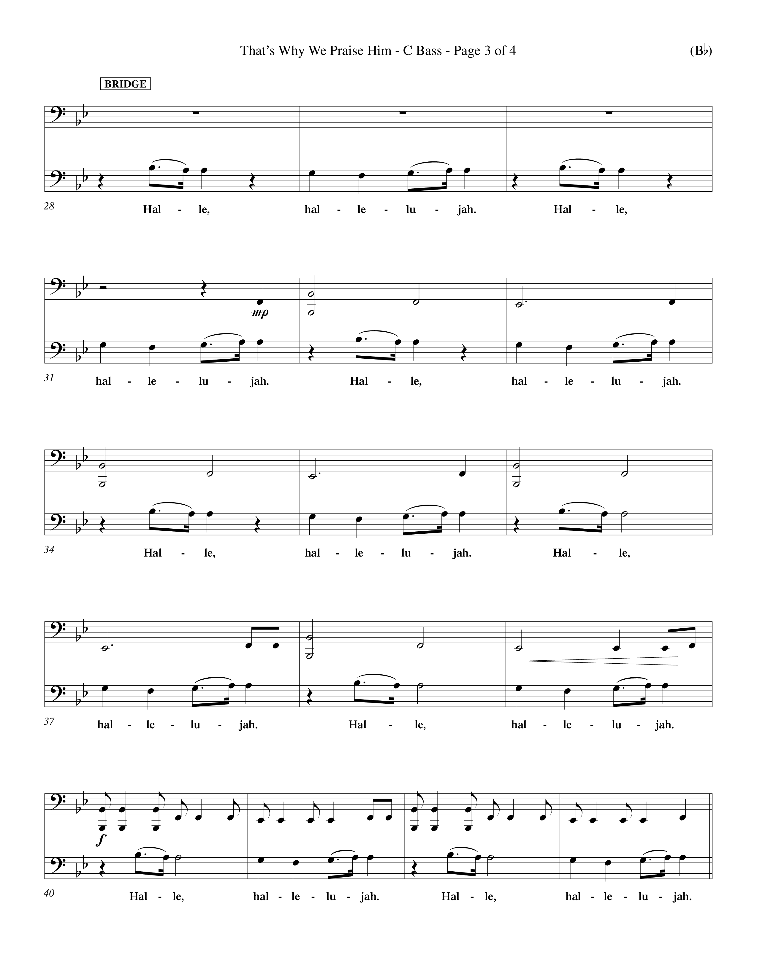 That's Why We Praise Him (Choral Anthem SATB) Contrabass (Word Music Choral / Orch. Ed Hogan)