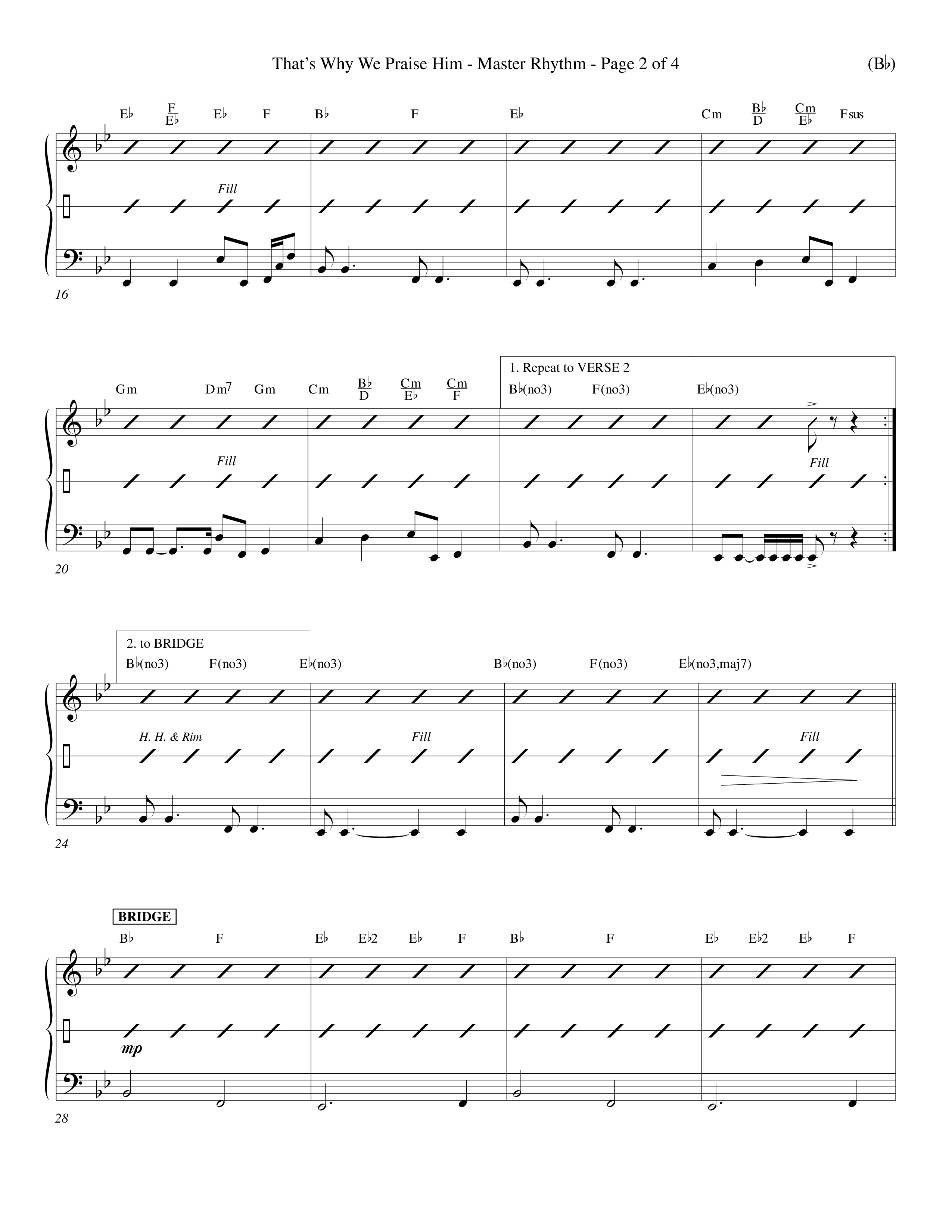 That's Why We Praise Him (Choral Anthem SATB) Rhythm Chart (Word Music Choral / Orch. Ed Hogan)