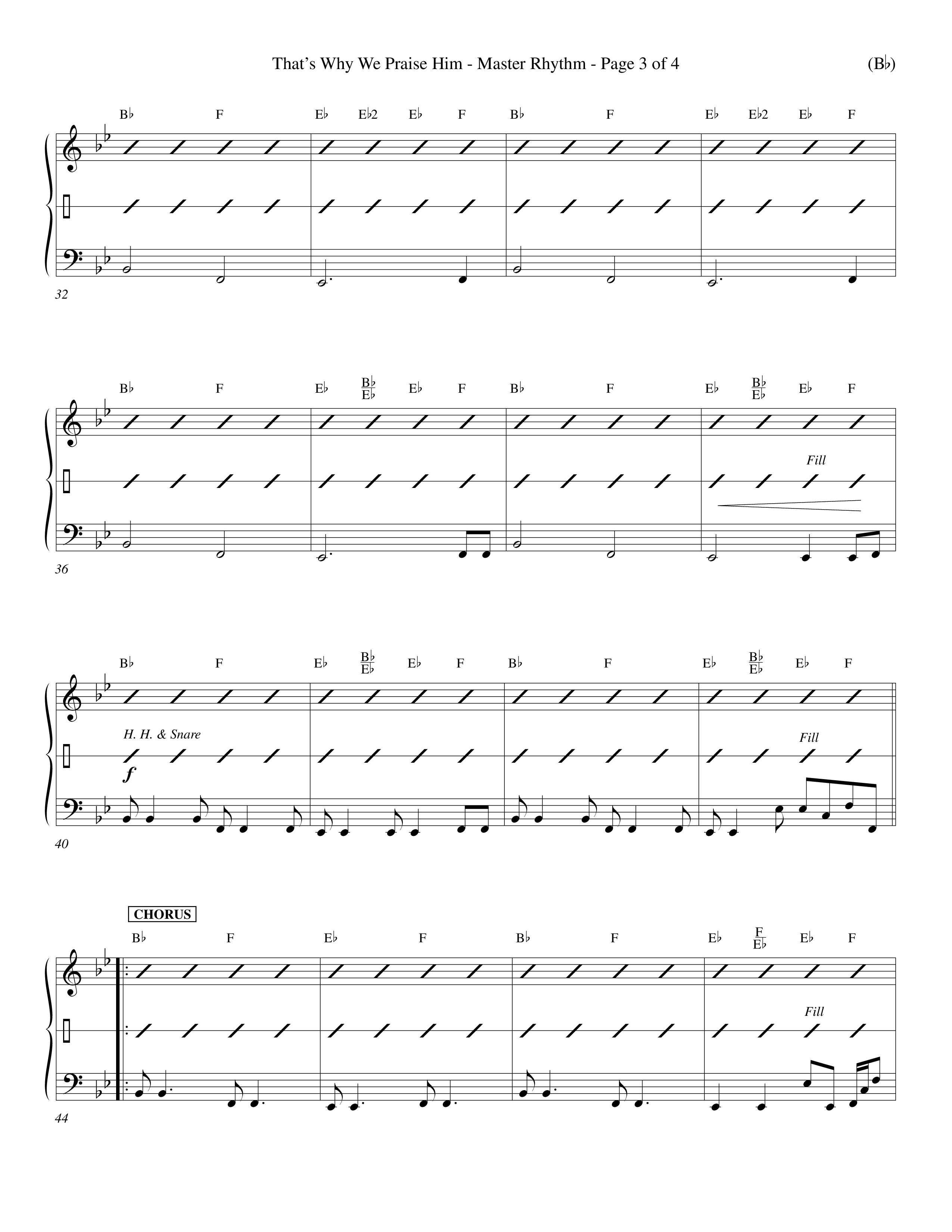 That's Why We Praise Him (Choral Anthem SATB) Rhythm Chart (Word Music Choral / Orch. Ed Hogan)