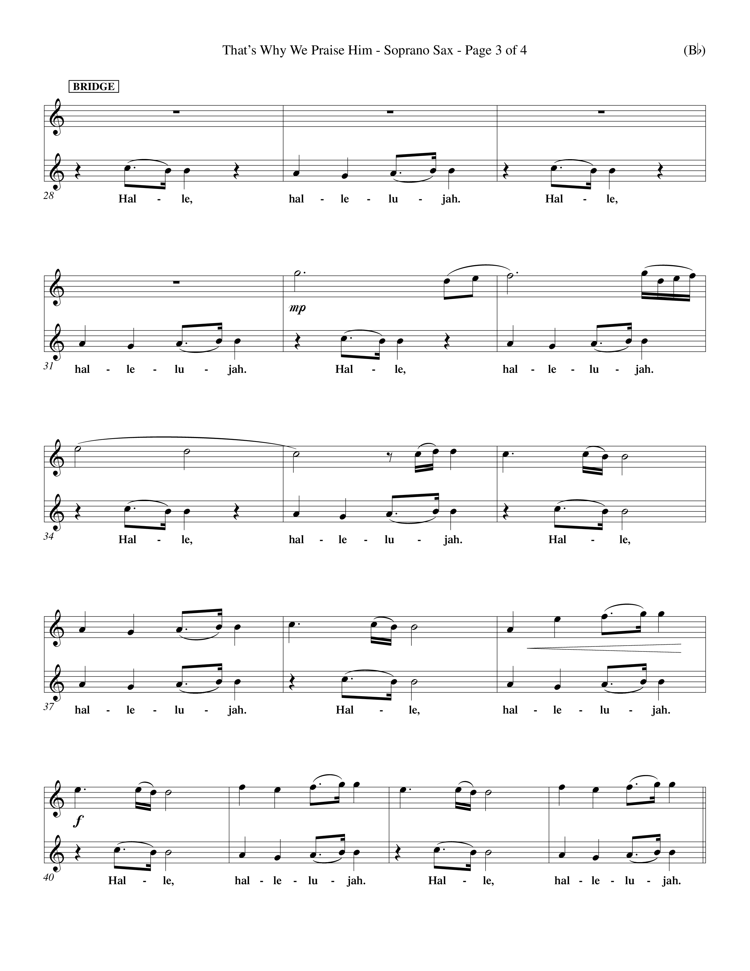 That's Why We Praise Him (Choral Anthem SATB) Saxophone (Word Music Choral / Orch. Ed Hogan)