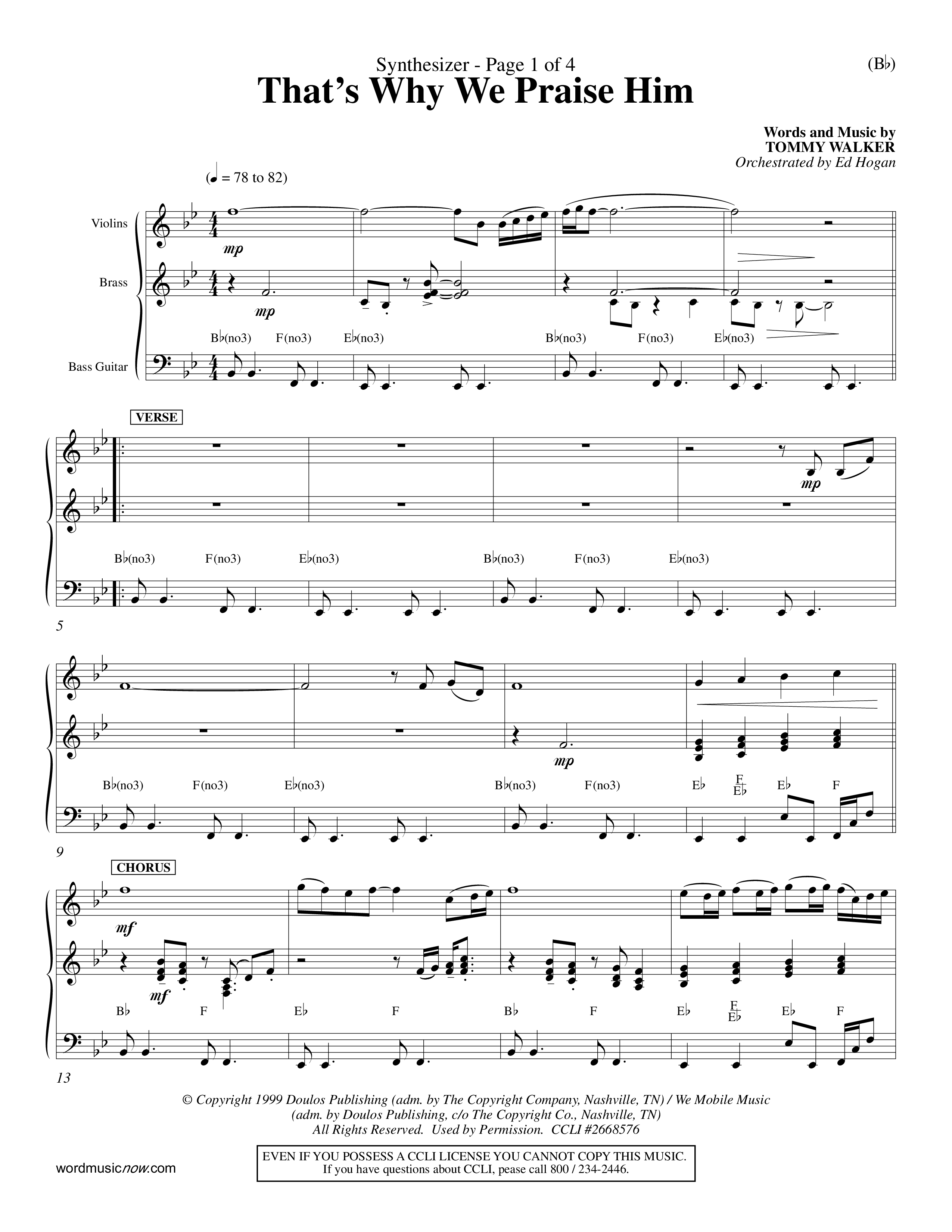 That's Why We Praise Him (Choral Anthem SATB) Synth (Word Music Choral / Orch. Ed Hogan)