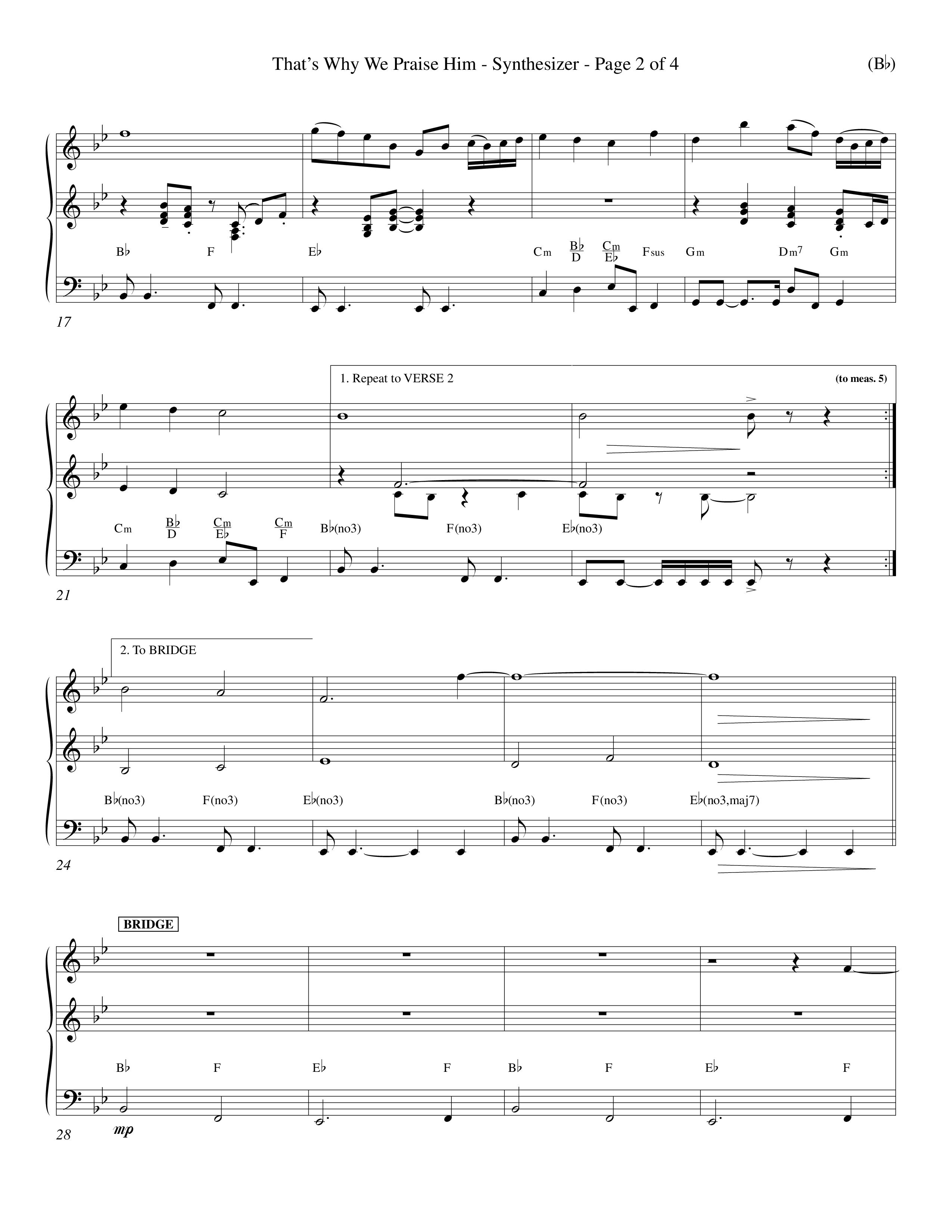 That's Why We Praise Him (Choral Anthem SATB) Synth (Word Music Choral / Orch. Ed Hogan)