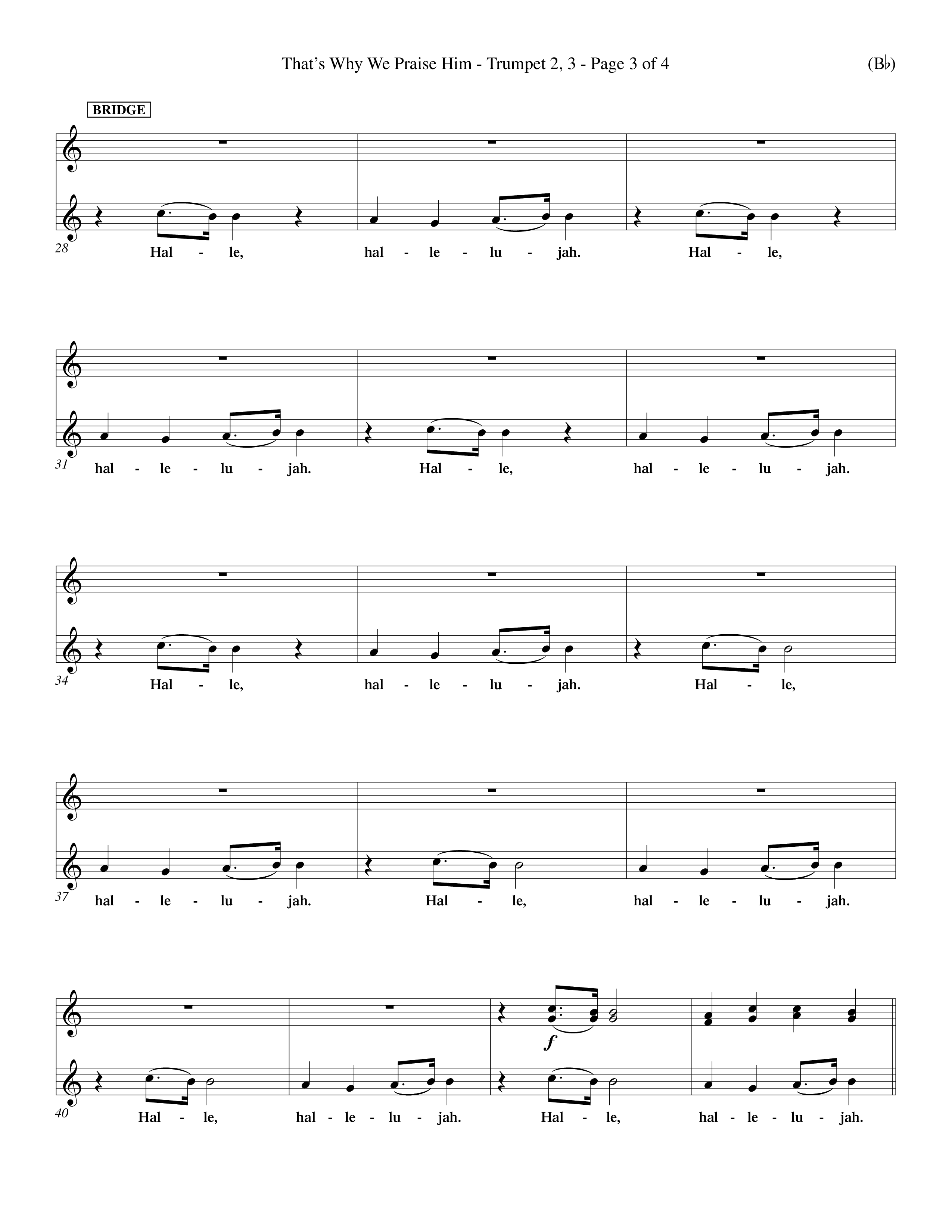 That's Why We Praise Him (Choral Anthem SATB) Trumpet 2/3 (Word Music Choral / Orch. Ed Hogan)