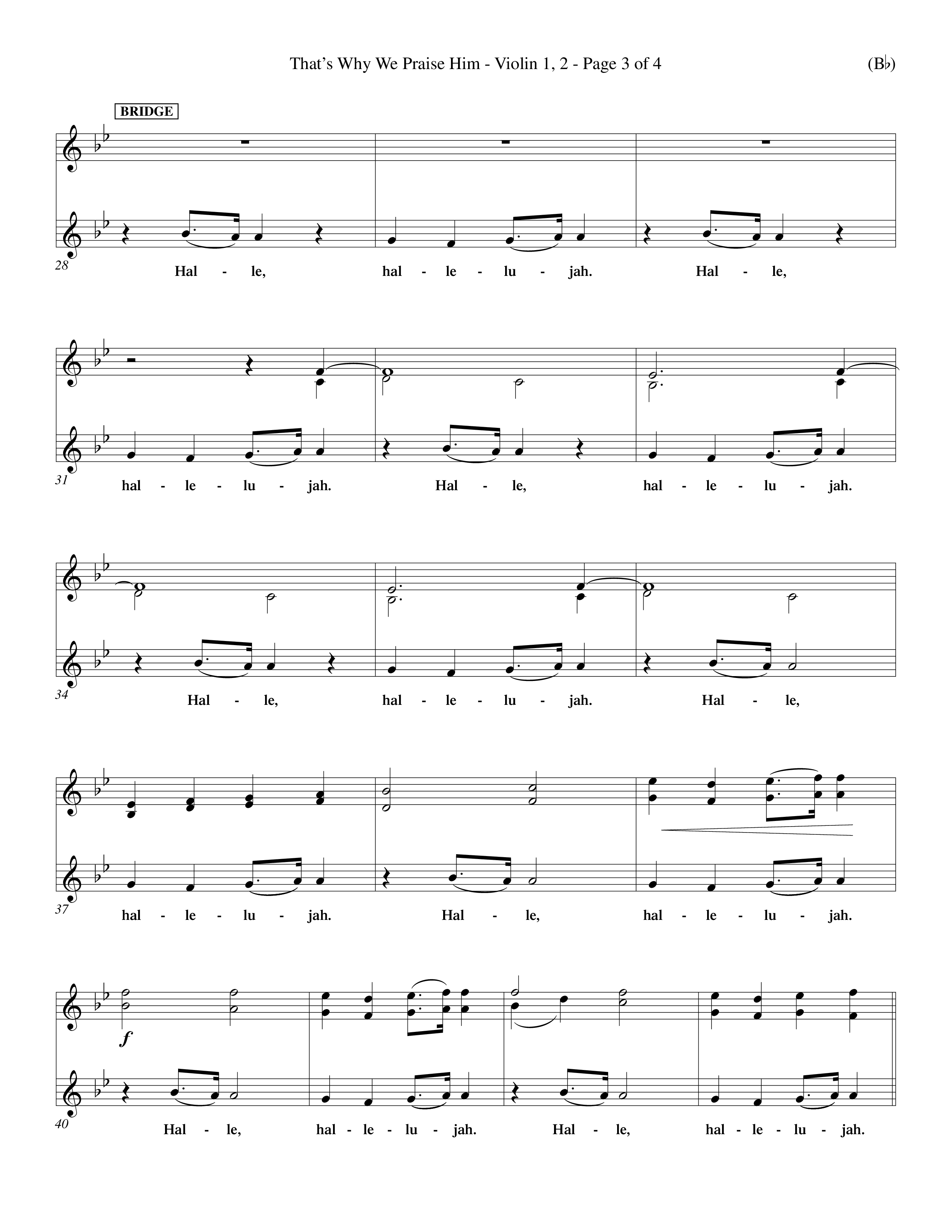 That's Why We Praise Him (Choral Anthem SATB) Violin 1/2 (Word Music Choral / Orch. Ed Hogan)