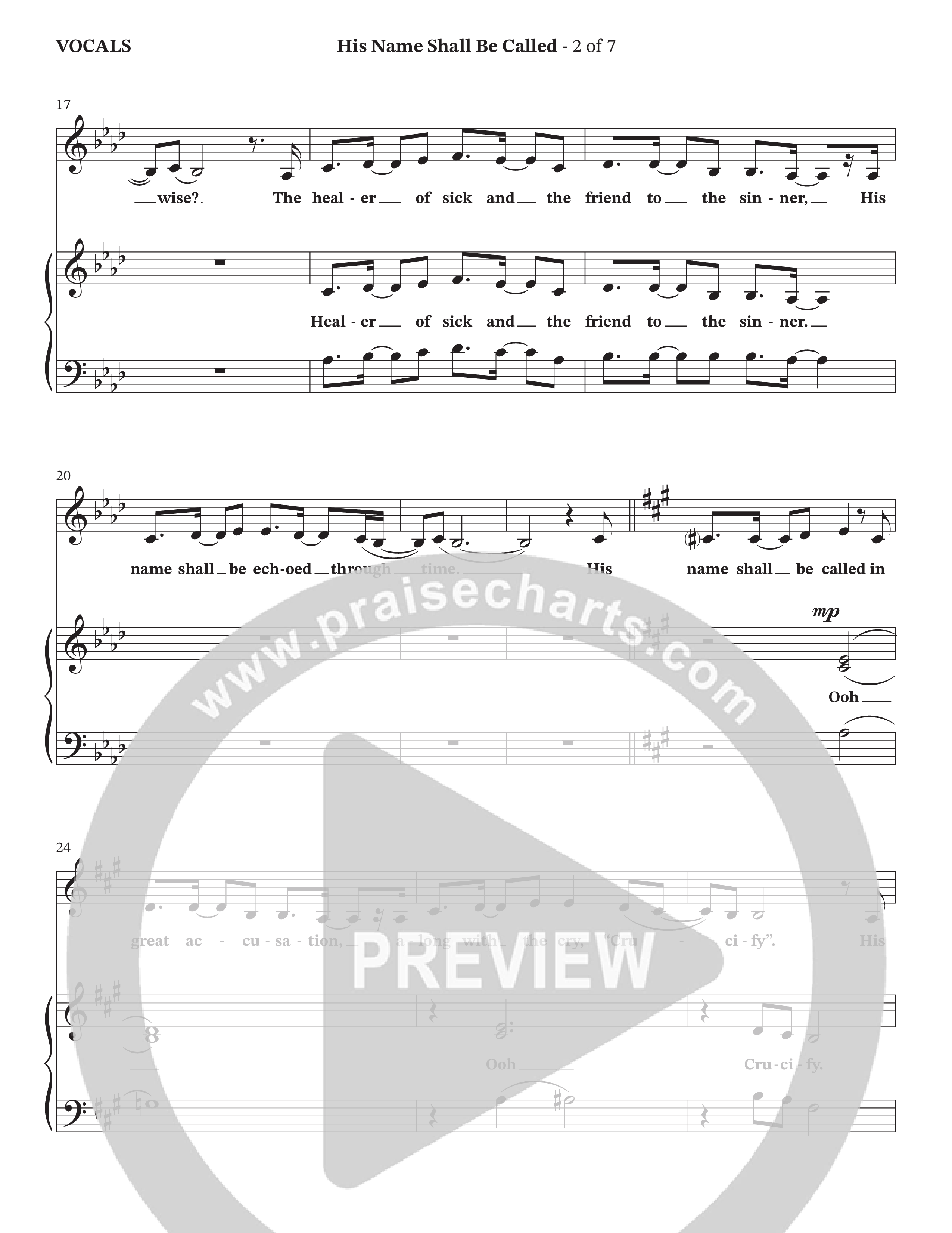 His Name Shall Be Called (Choral Anthem SATB) Choir Sheet (Hillcrest Nashville / Arr. Wayne Haun)