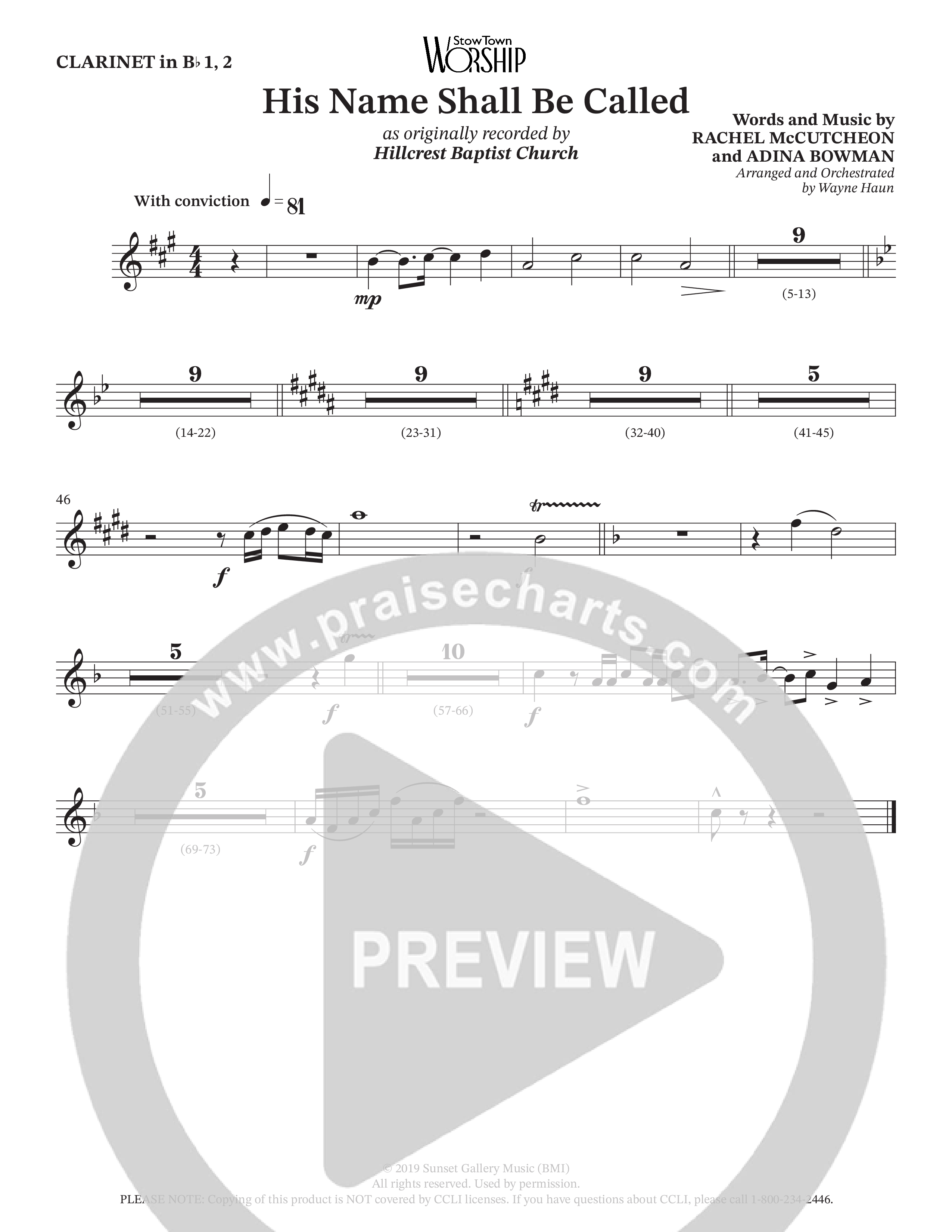 His Name Shall Be Called (Choral Anthem SATB) Wind Pack (Hillcrest Nashville / Arr. Wayne Haun)