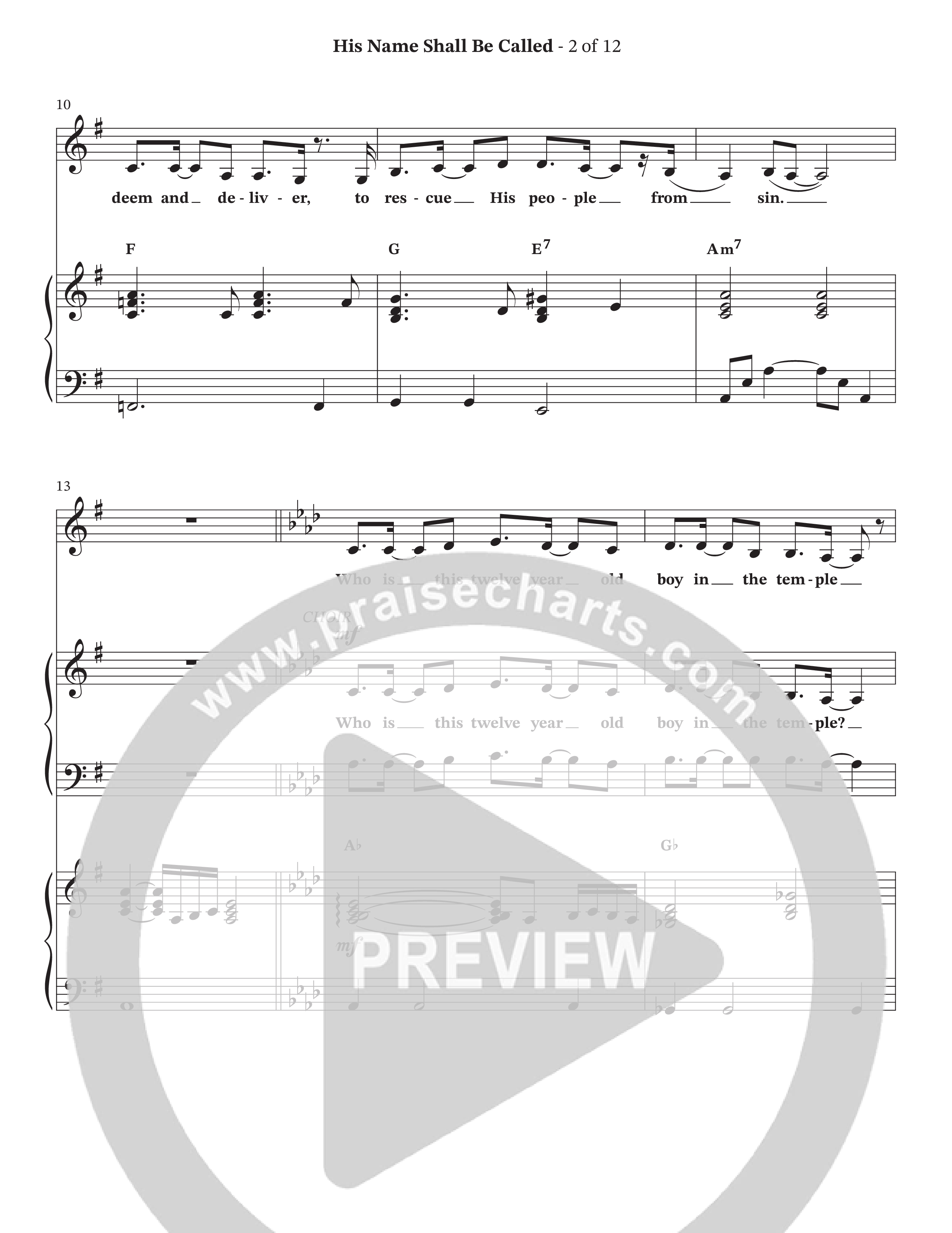 His Name Shall Be Called (Choral Anthem SATB) Piano/Vocal (SATB) (Hillcrest Nashville / Arr. Wayne Haun)