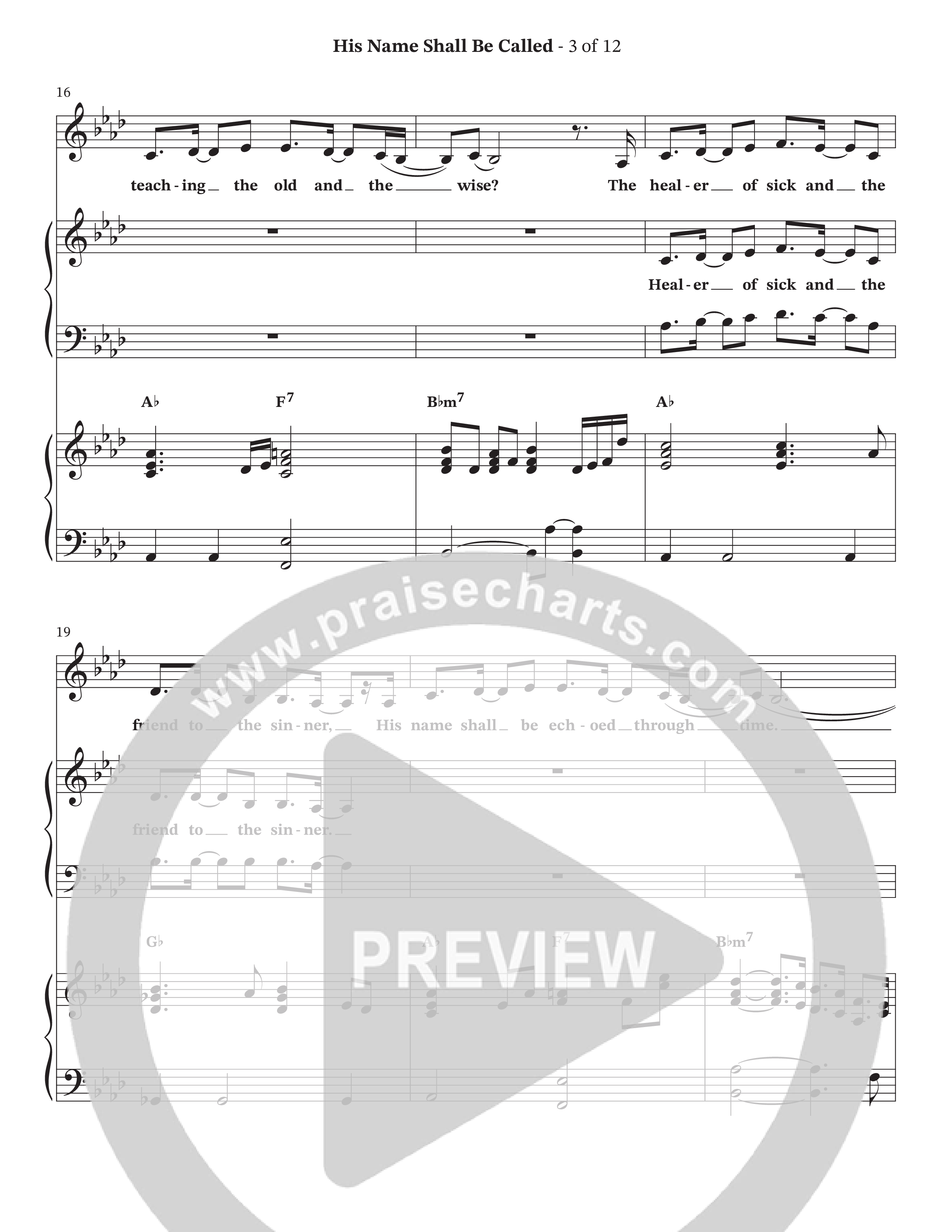 His Name Shall Be Called (Choral Anthem SATB) Piano/Vocal (SATB) (Hillcrest Nashville / Arr. Wayne Haun)