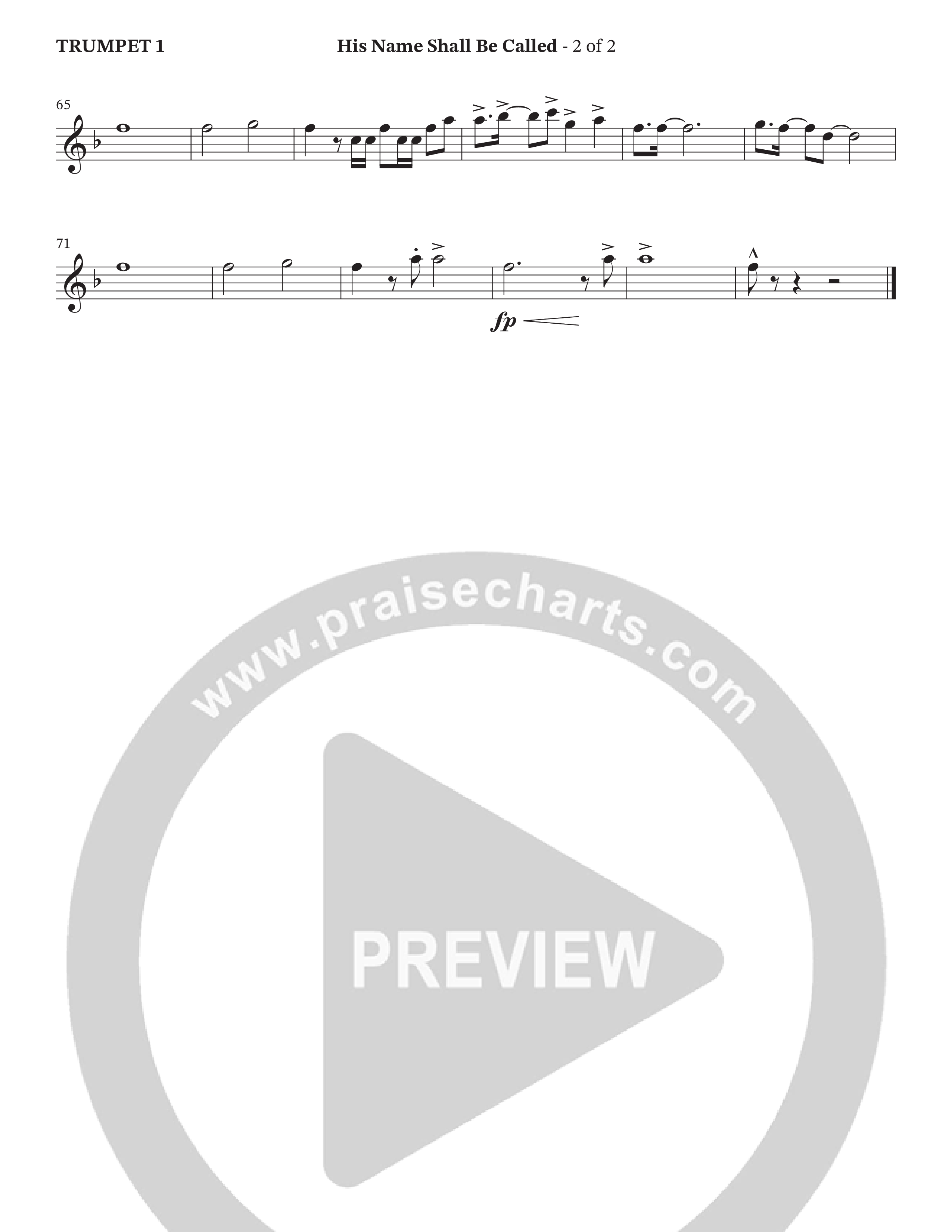 His Name Shall Be Called (Choral Anthem SATB) Trumpet 1 (Hillcrest Nashville / Arr. Wayne Haun)