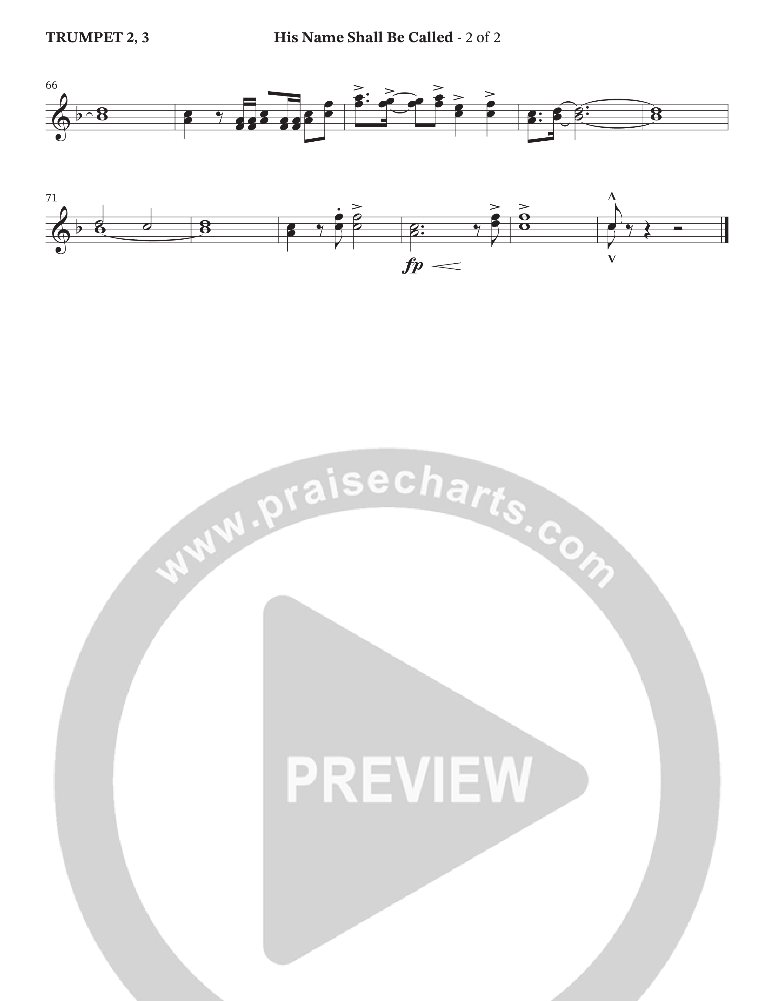 His Name Shall Be Called (Choral Anthem SATB) Trumpet 2/3 (Hillcrest Nashville / Arr. Wayne Haun)