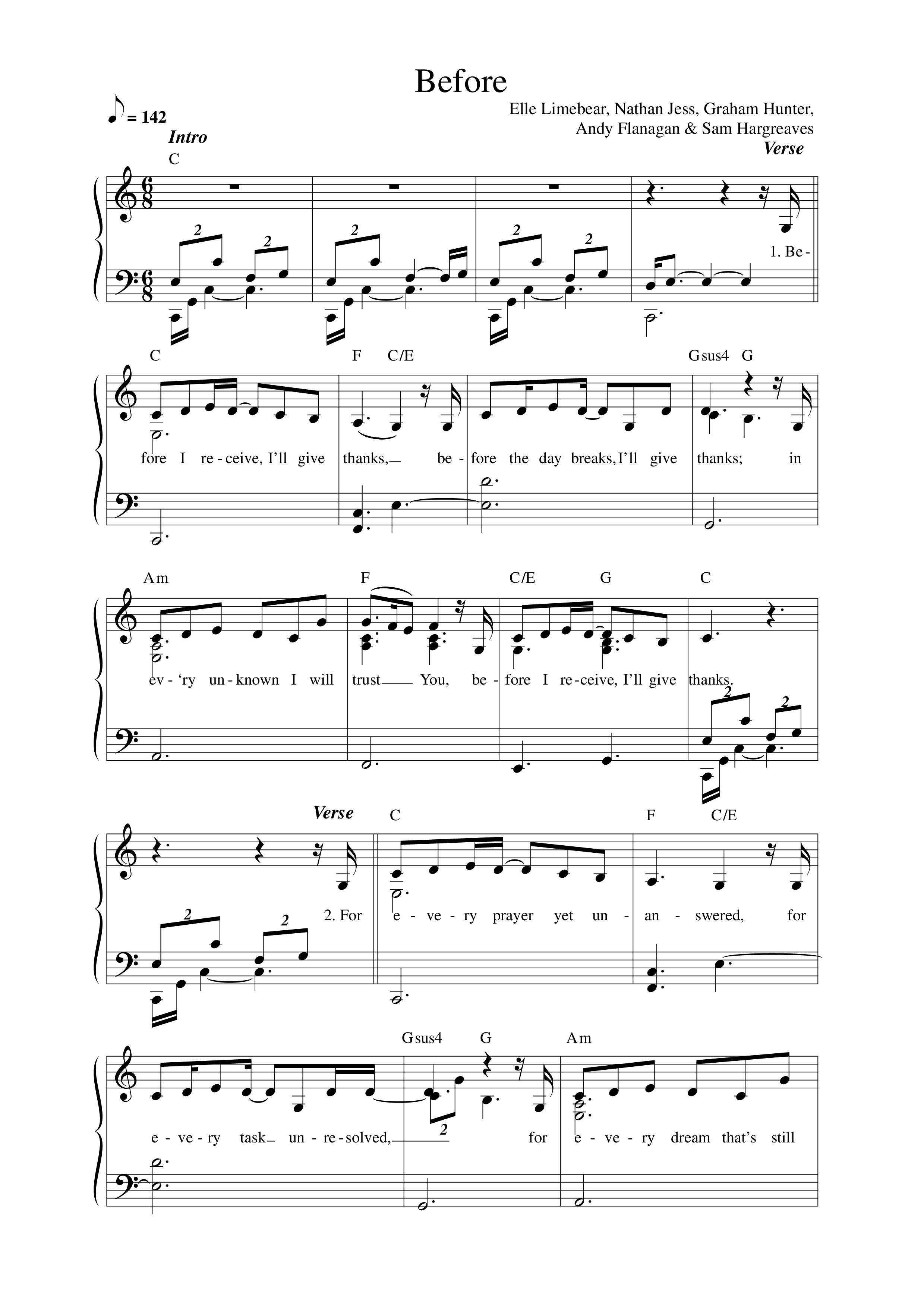 Before (Live) Lead Sheet Melody (Boundless / Elle Limebear / Nathan Jess / Sam Hargreaves)