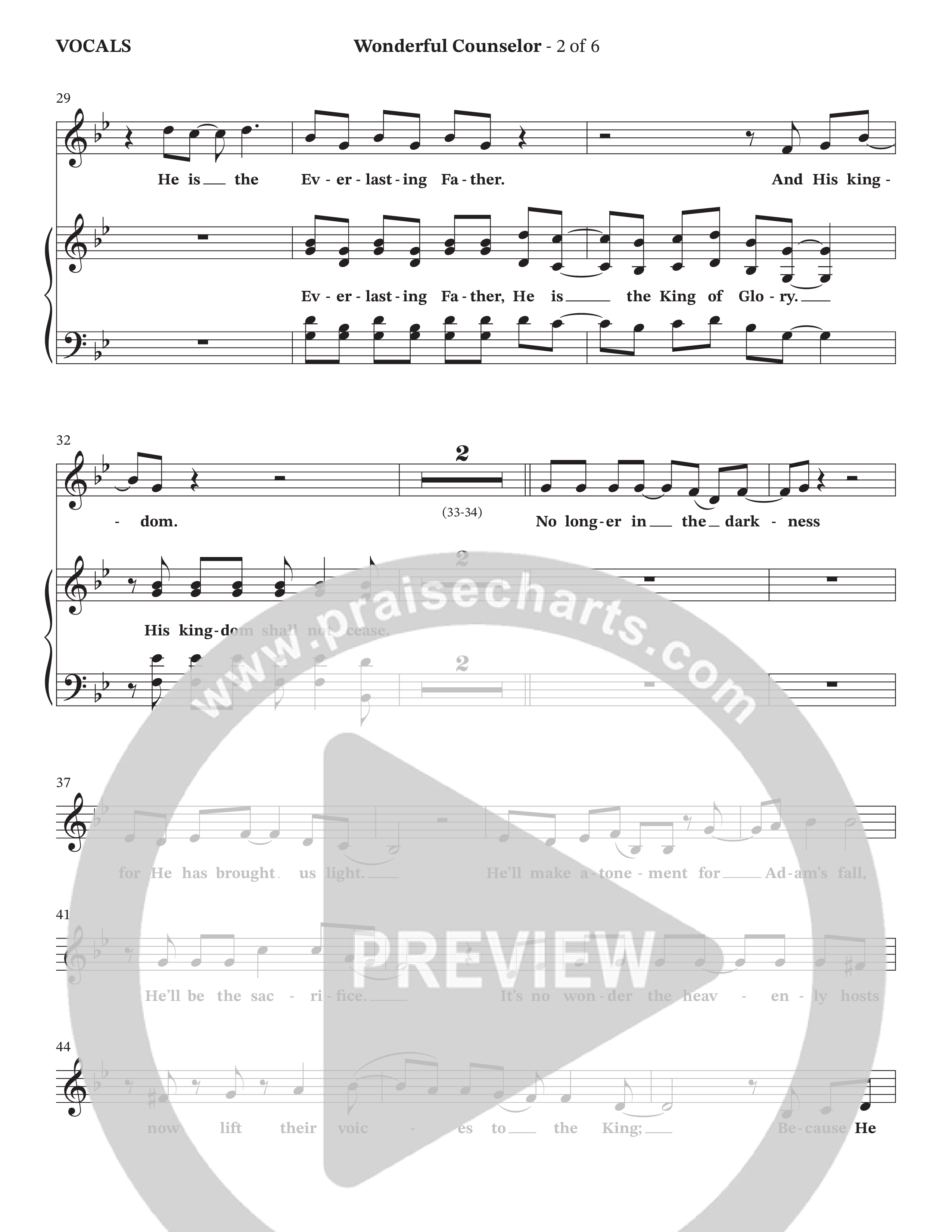 Wonderful Counselor (Choral Anthem SATB) Choir Sheet (Hillcrest Nashville / Arr. Wayne Haun)