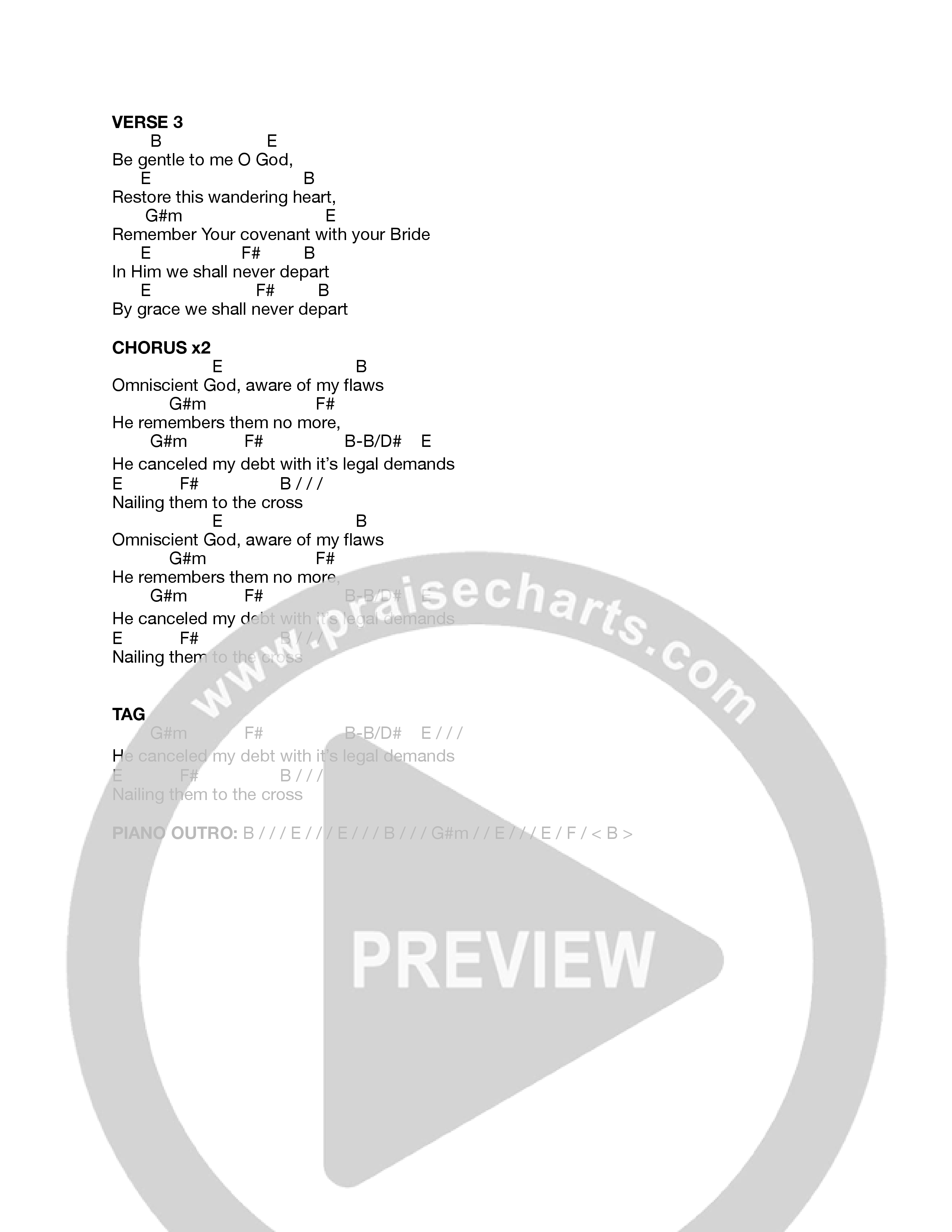 Omniscient God Chord Chart (Journey Worship Co)