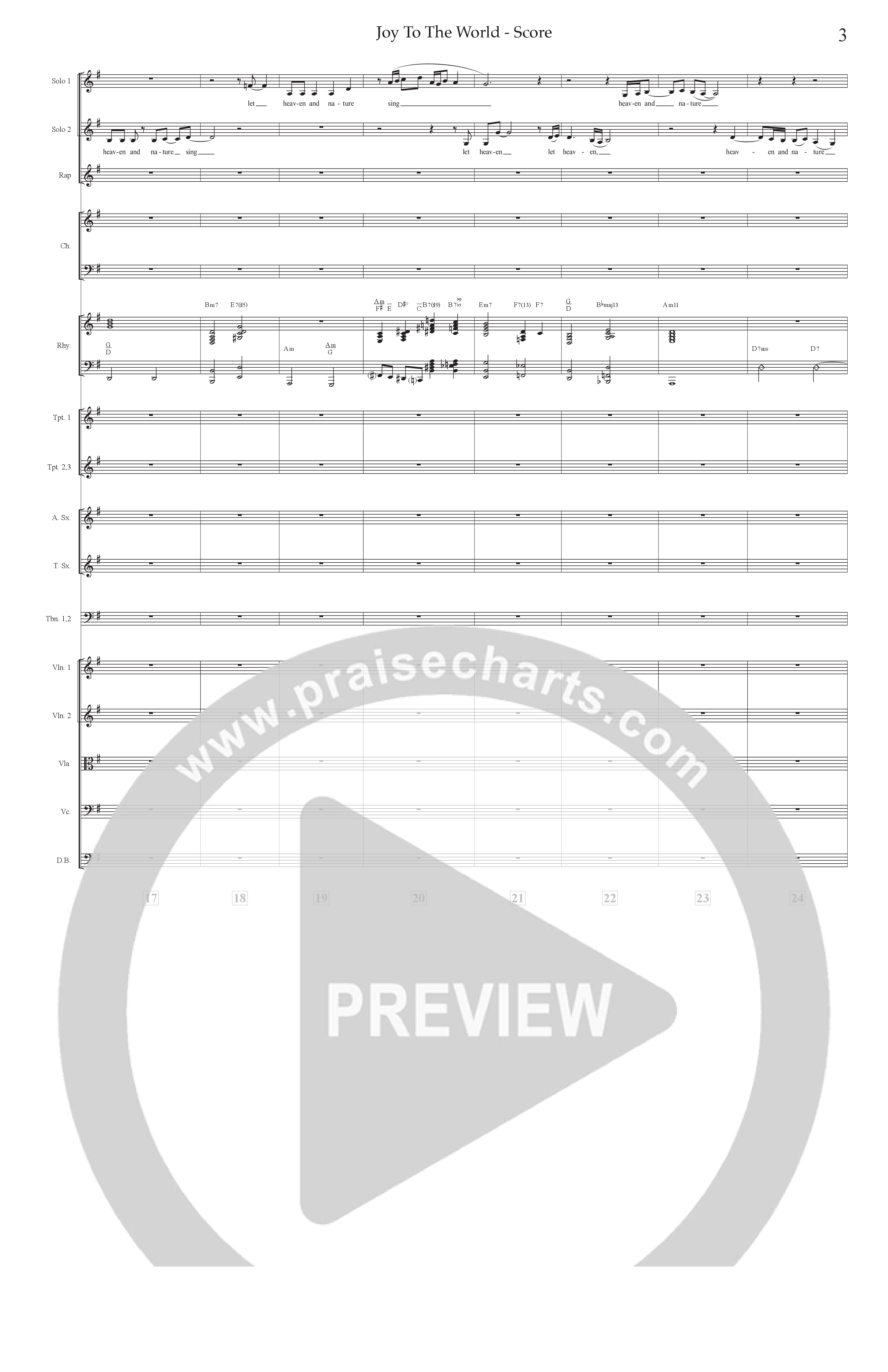 Joy To The World (Choral Anthem SATB) Conductor's Score (Prestonwood Worship / Arr. Jonathan Walker)