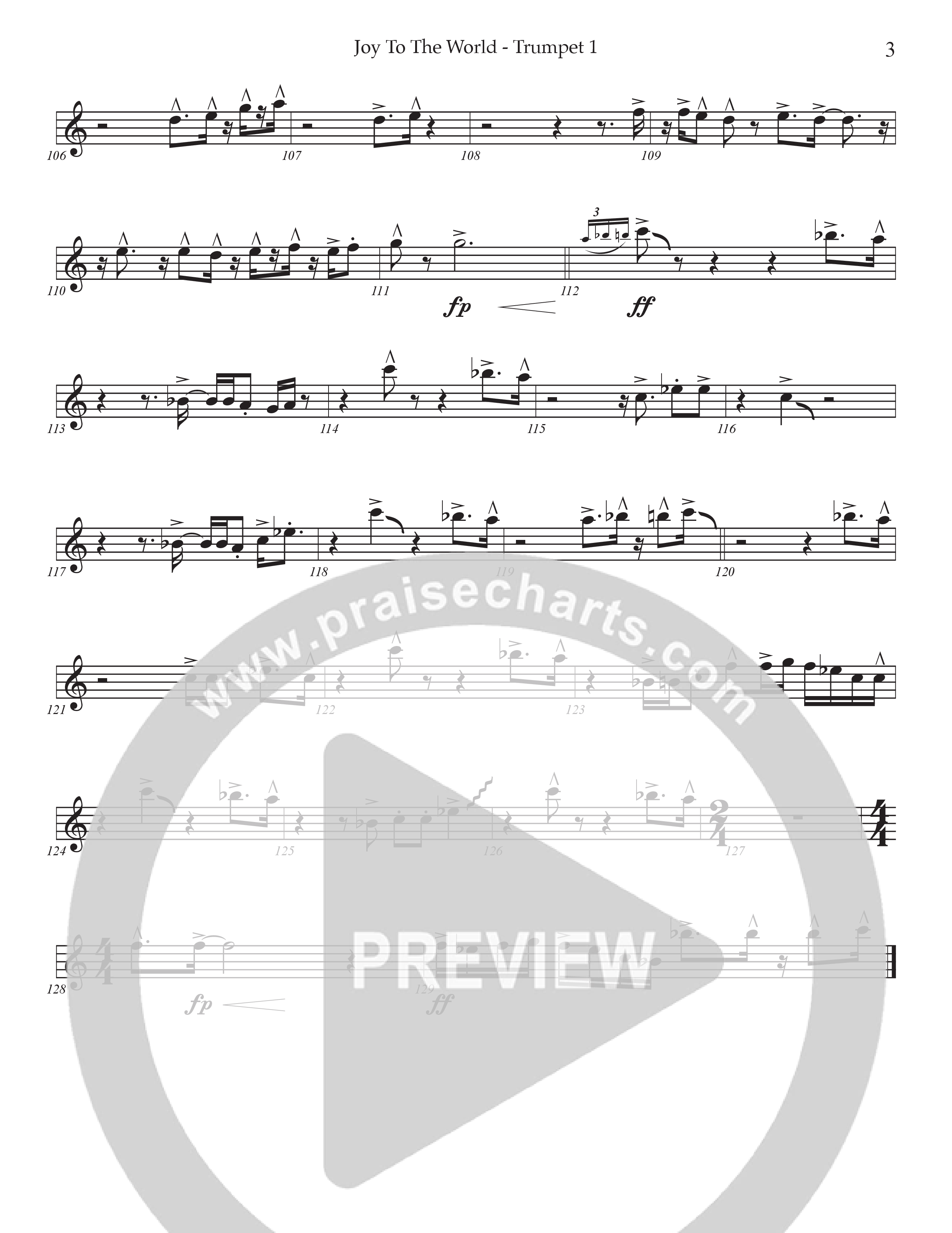 Joy To The World (Choral Anthem SATB) Trumpet 1 (Prestonwood Worship / Arr. Jonathan Walker)