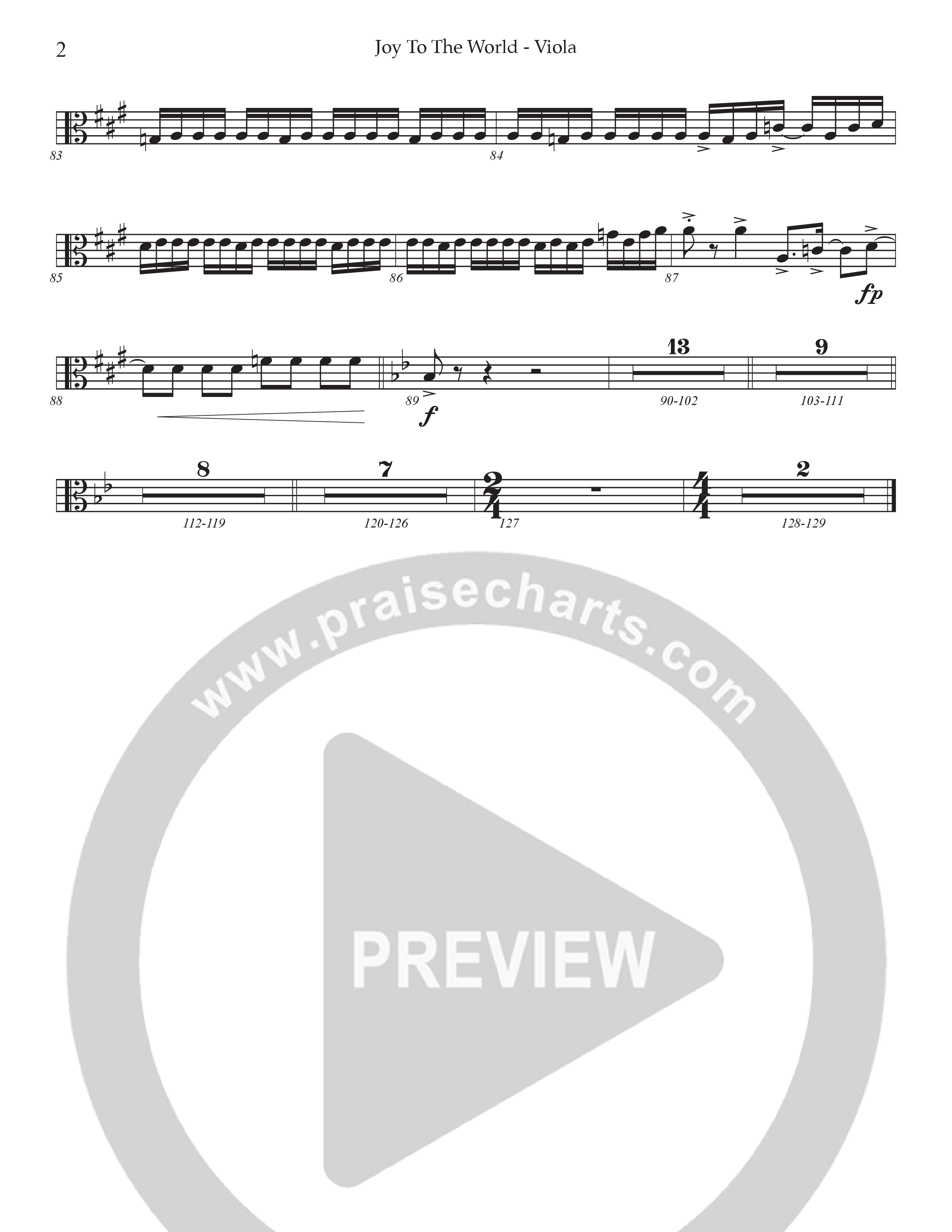 Joy To The World (Choral Anthem SATB) Viola (Prestonwood Worship / Arr. Jonathan Walker)