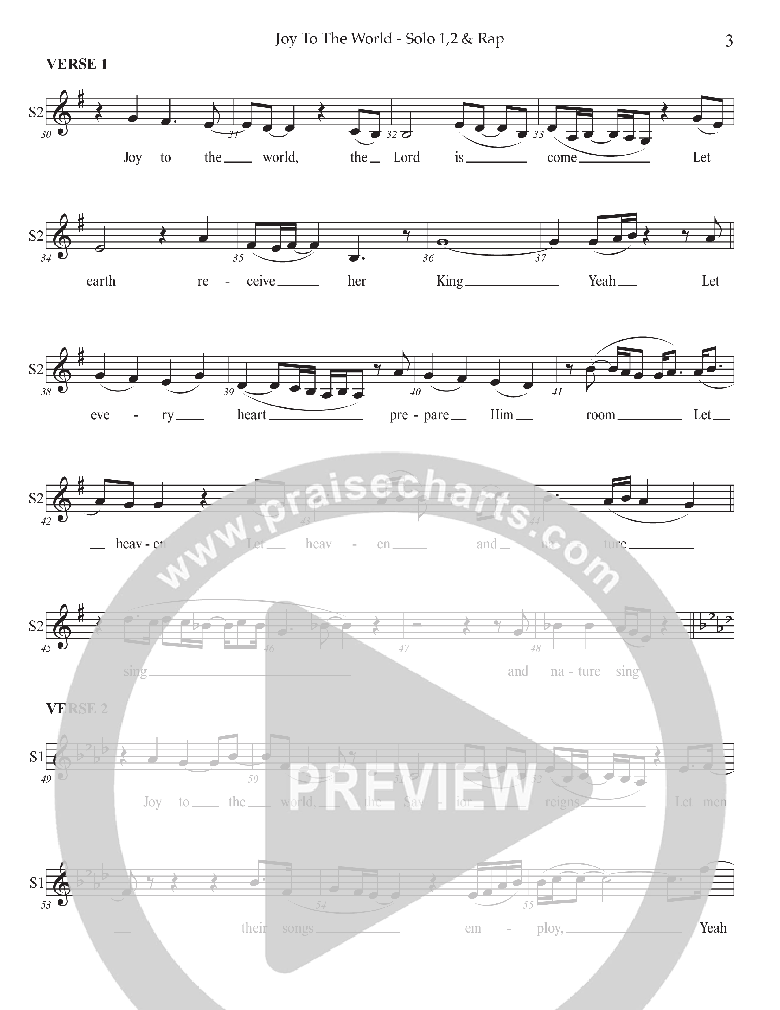 Joy To The World (Choral Anthem SATB) Vocal Solo (Prestonwood Worship / Arr. Jonathan Walker)