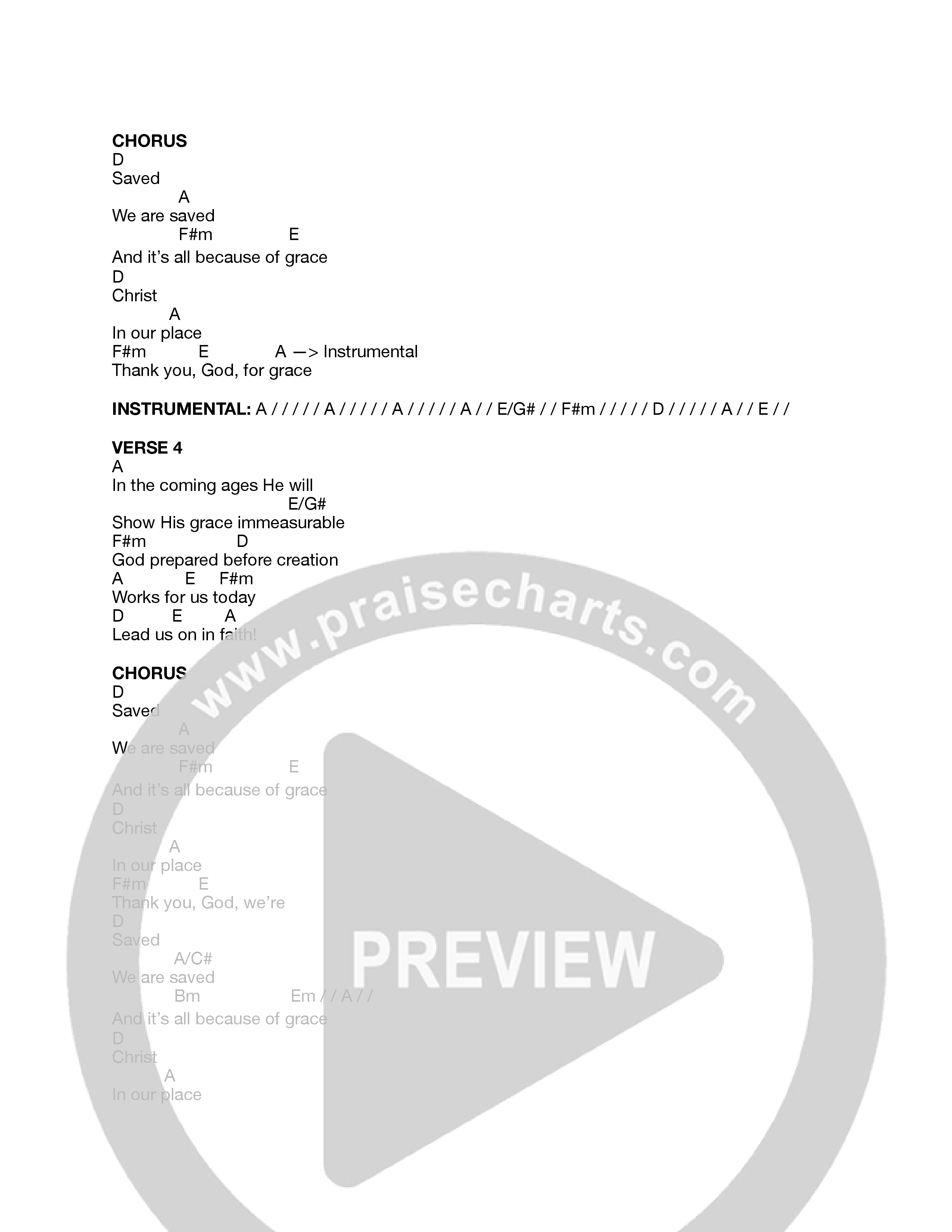 Saved Chord Chart (Journey Worship Co)