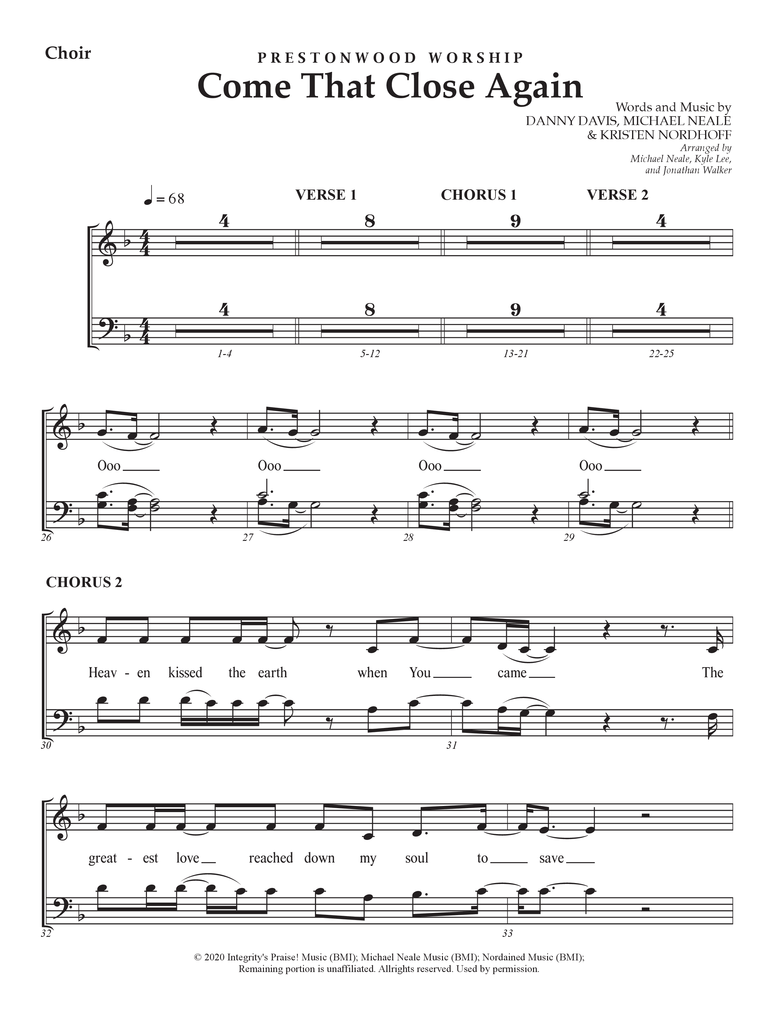 Come That Close Again (Choral Anthem SATB) Choral Vocal Pack (Prestonwood Worship / Michael Neale)