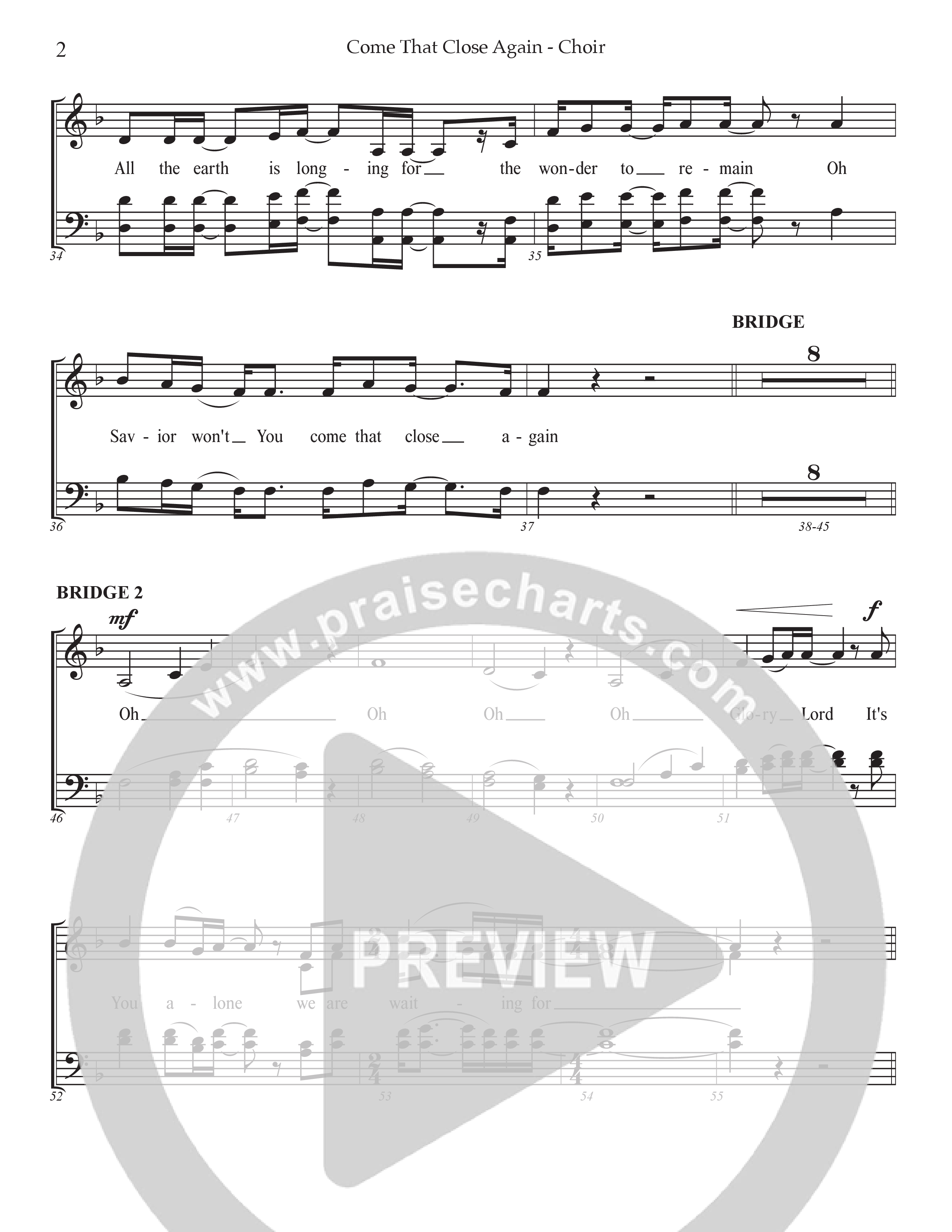 Come That Close Again (Choral Anthem SATB) Choral Vocal Pack (Prestonwood Worship / Michael Neale)