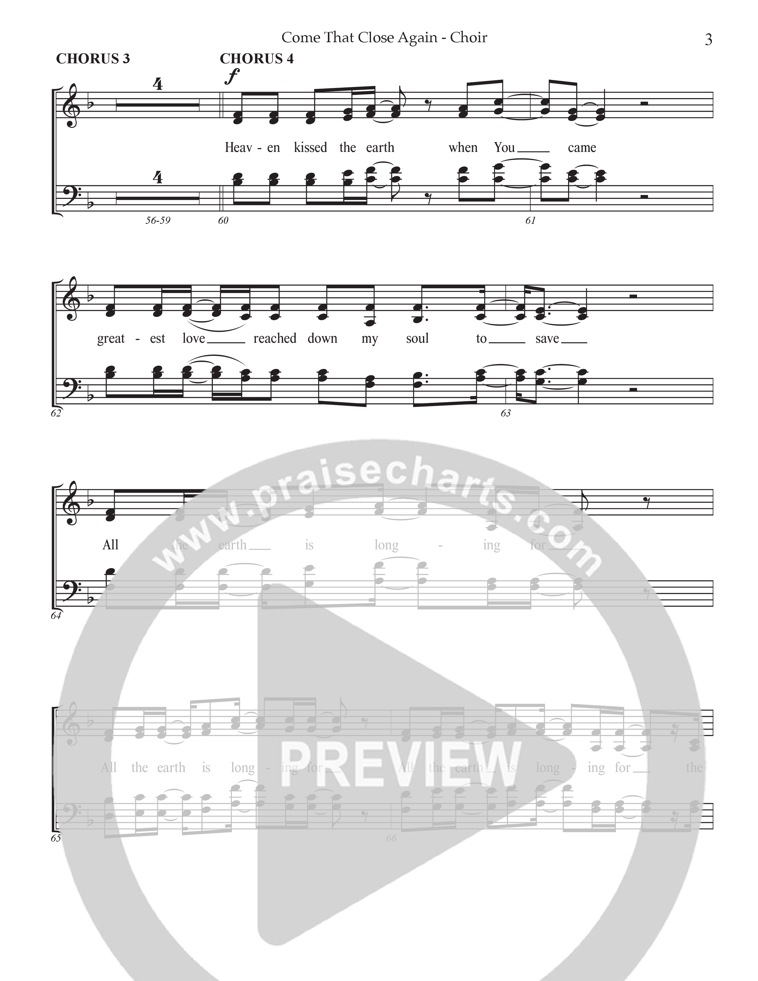 Come That Close Again (Choral Anthem SATB) Choral Vocal Pack (Prestonwood Worship / Michael Neale)