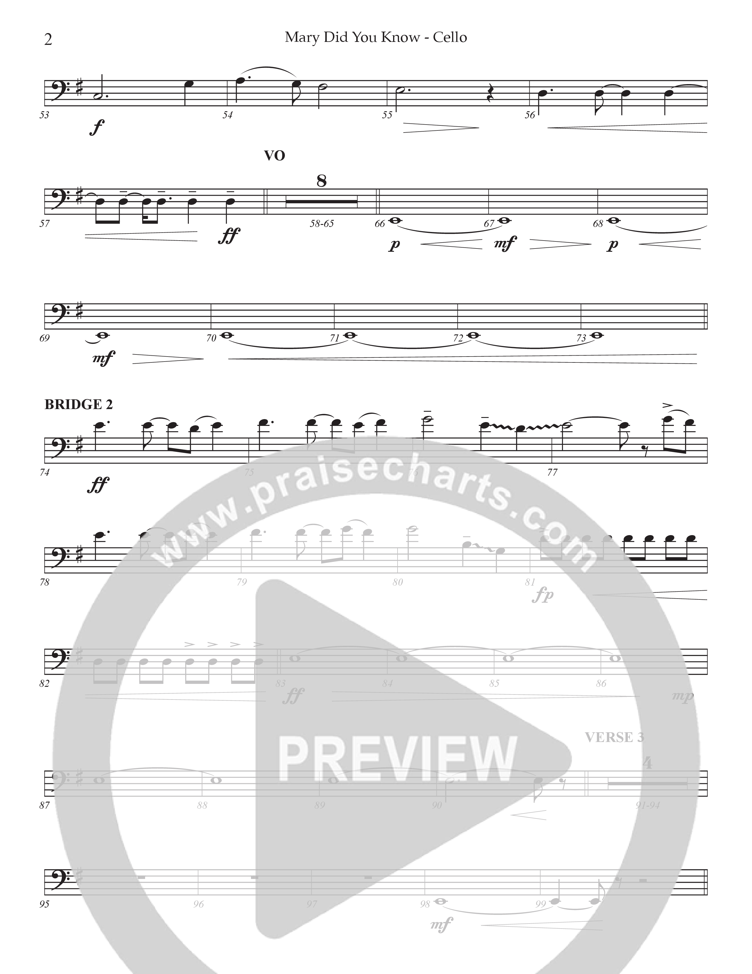 Mary Did You Know Cello (Prestonwood Worship / Michael Neale)