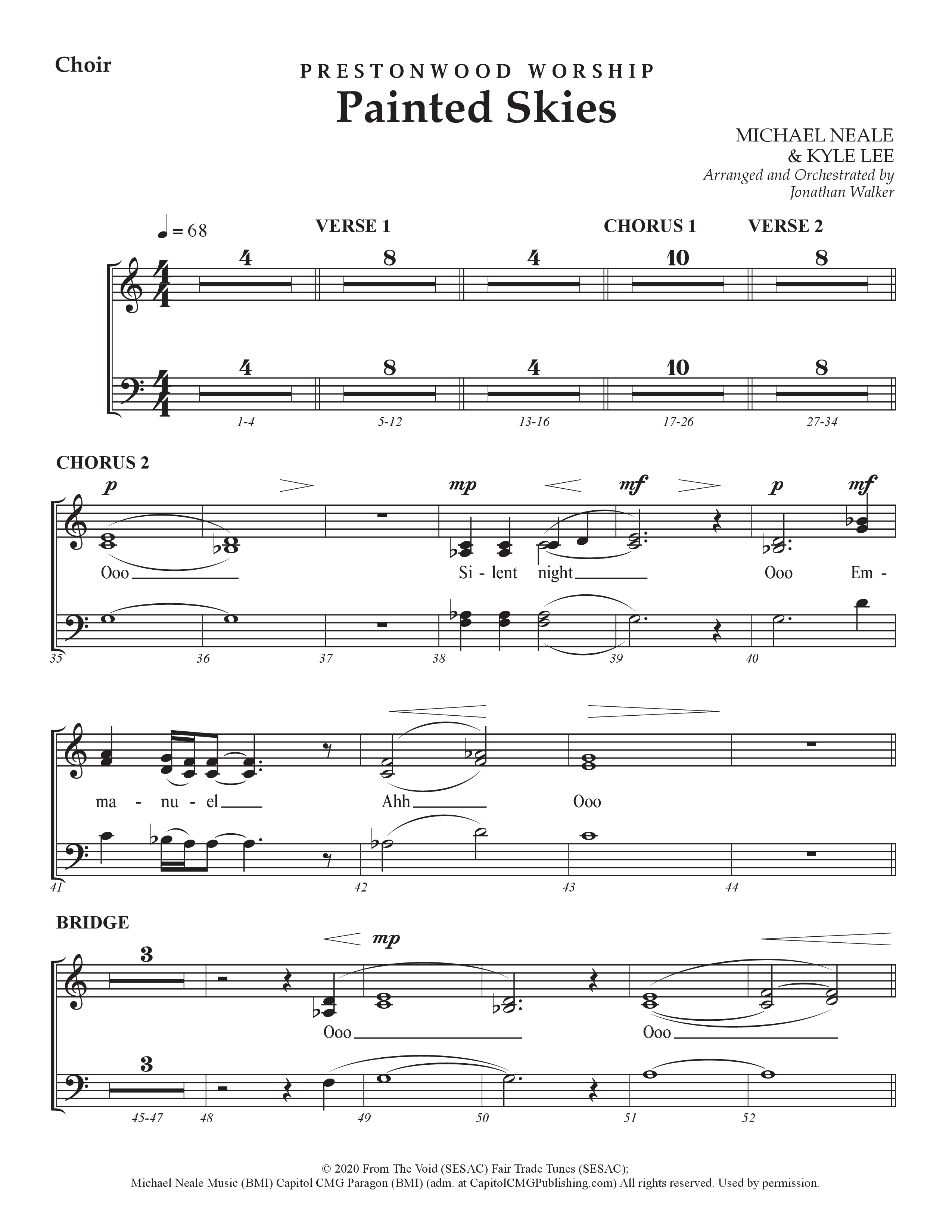 Painted Skies (Choral Anthem SATB) Choral Vocal Pack (Prestonwood Worship)