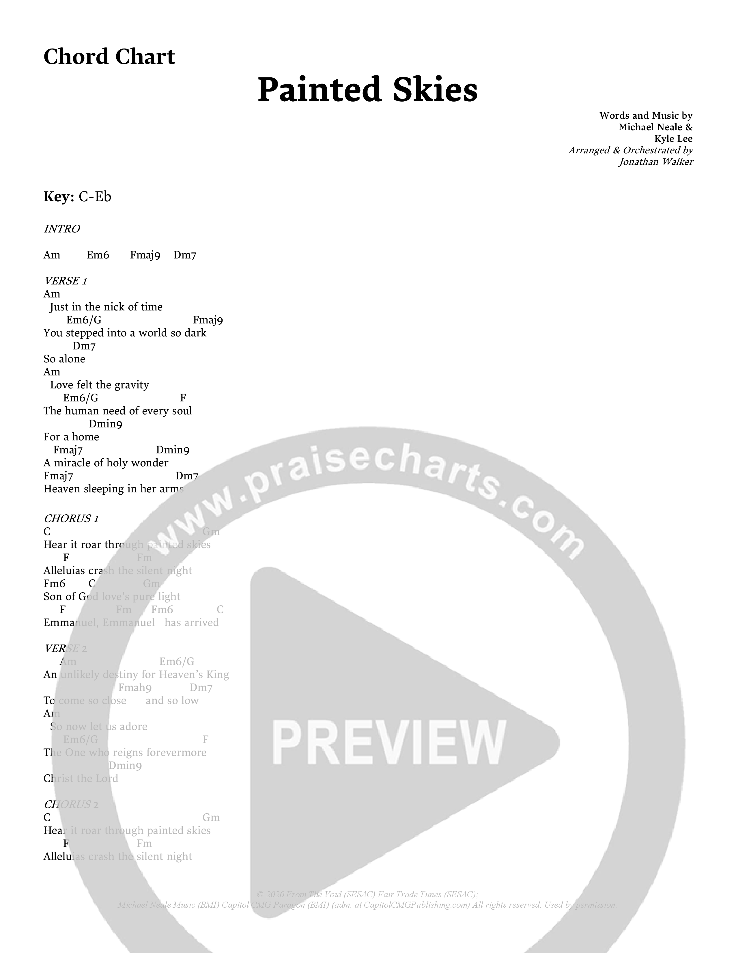 Painted Skies (Choral Anthem SATB) Chords & Lyrics (Prestonwood Worship)